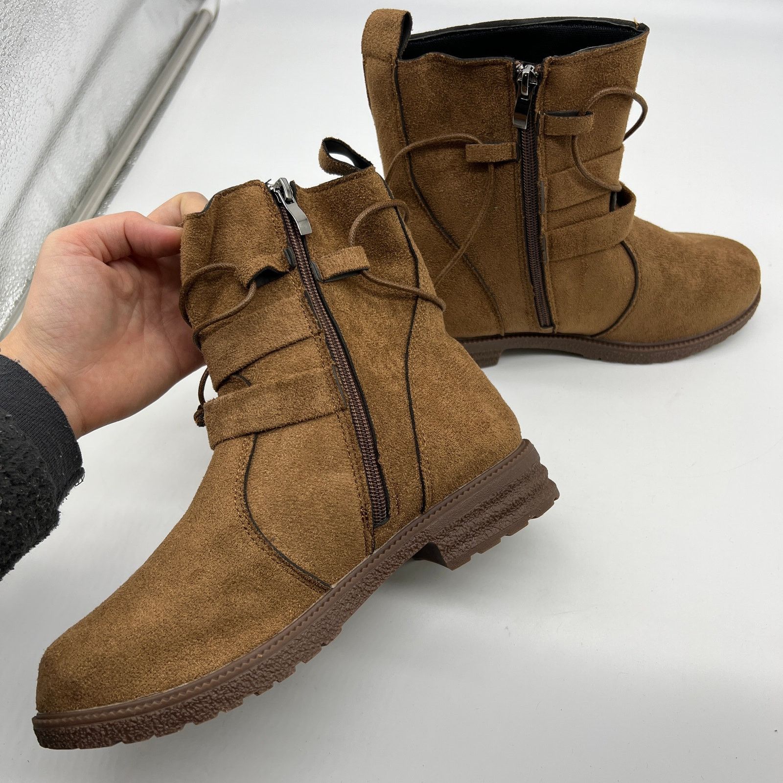 Other Womens Western Zip up Booties Brown Cowboy Boots Size US 7 / IT 37 - 8 Thumbnail