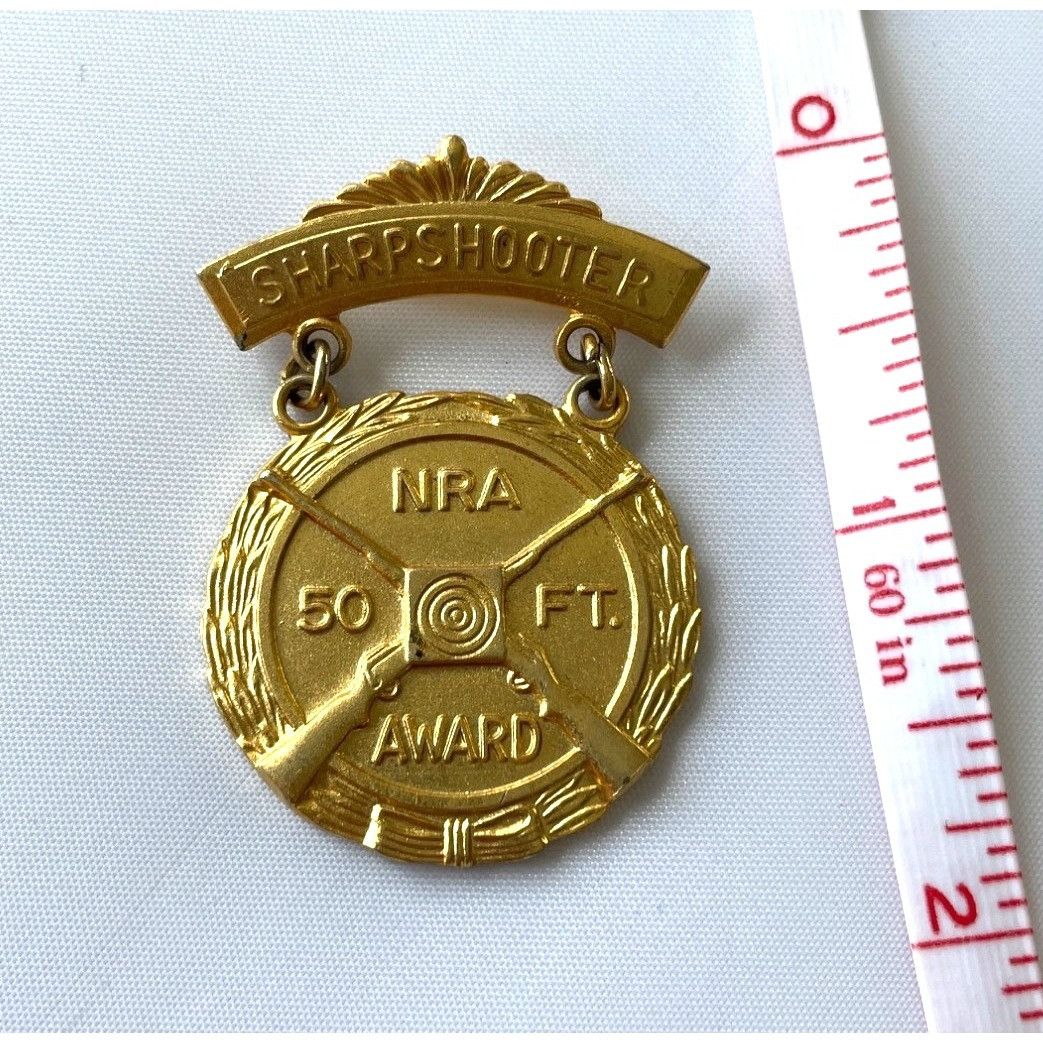 Vintage Vintage Sharpshooter NRA 50 Ft Award Medal By Blackinton Size ONE SIZE - 4 Thumbnail