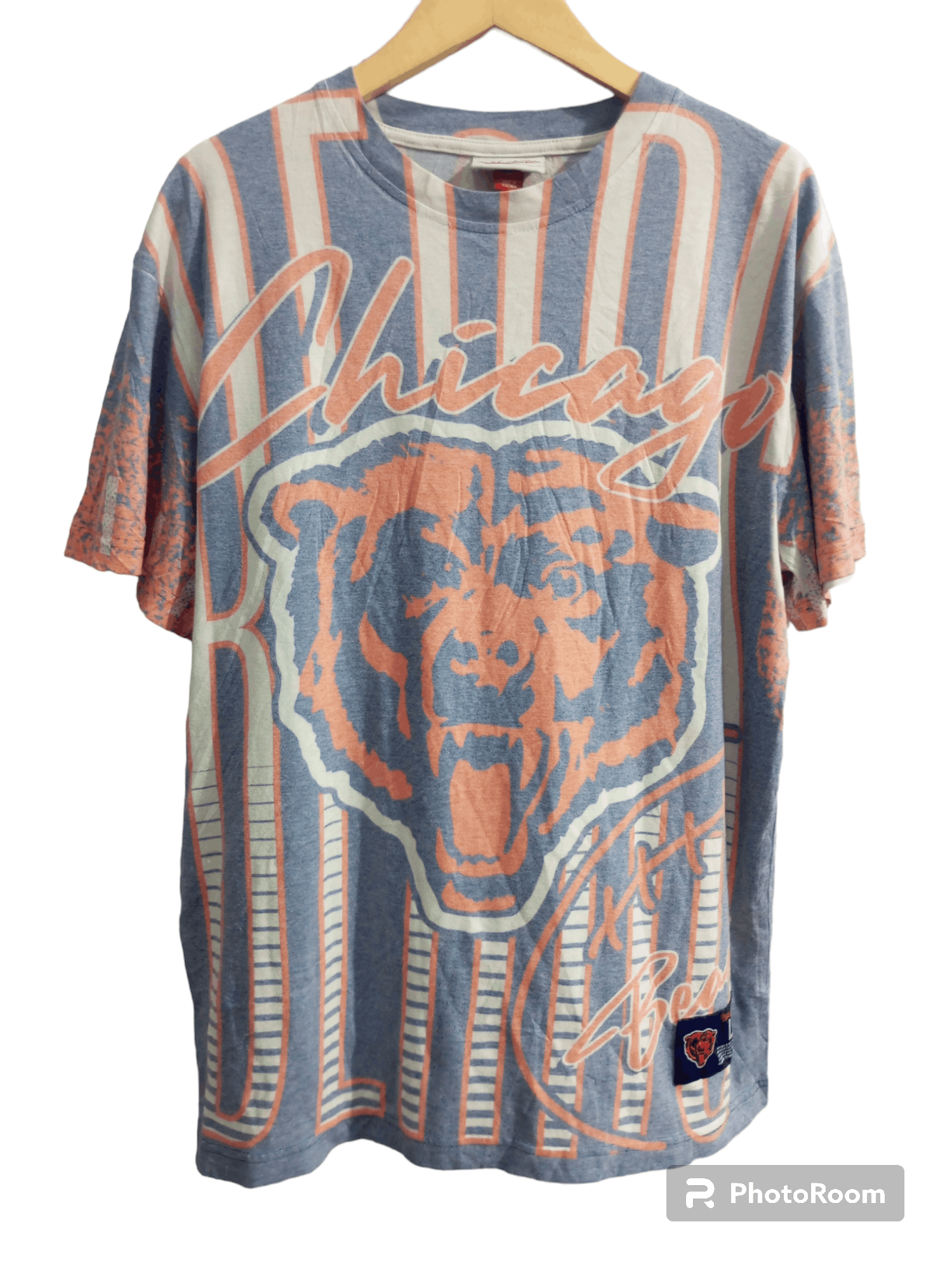 image of Mitchell Ness x Nfl Vintage Mitchell & Ness Nostalgia Nfl Chicago Bears T Shirt, Men's (Size Large)