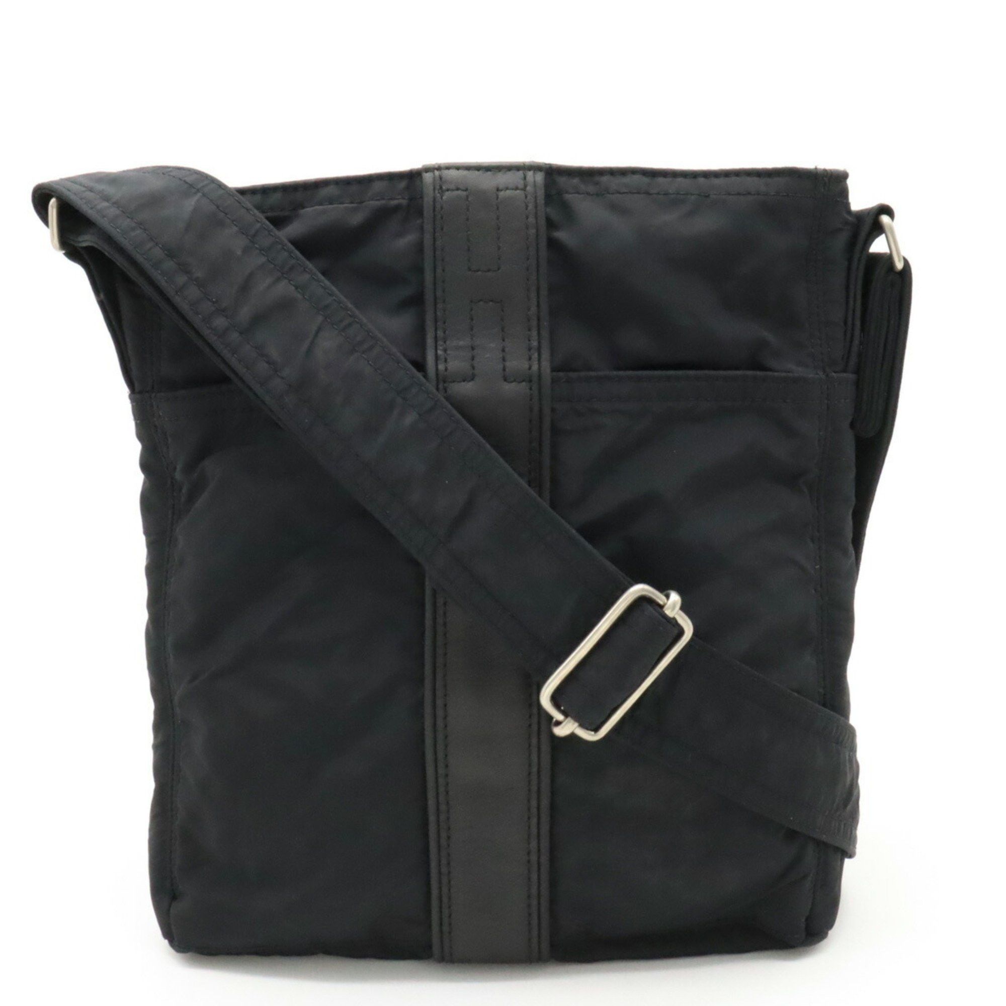 image of Hermes Acapulco Bandouliere Mm Shoulder Bag Pochette Nylon Leather Black, Women's