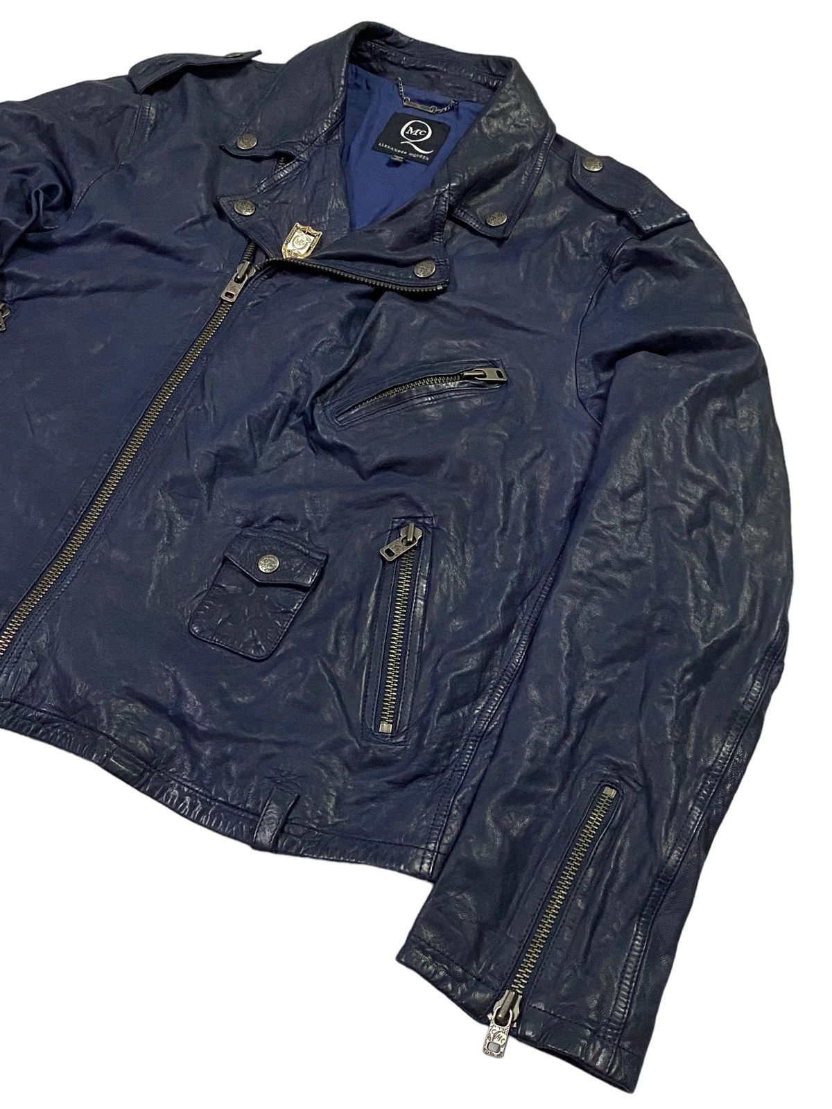 Alexander McQueen Alexander McQueen Double Coller Leather Jacket Size US XL / EU 56 / 4 - 21 Thumbnail