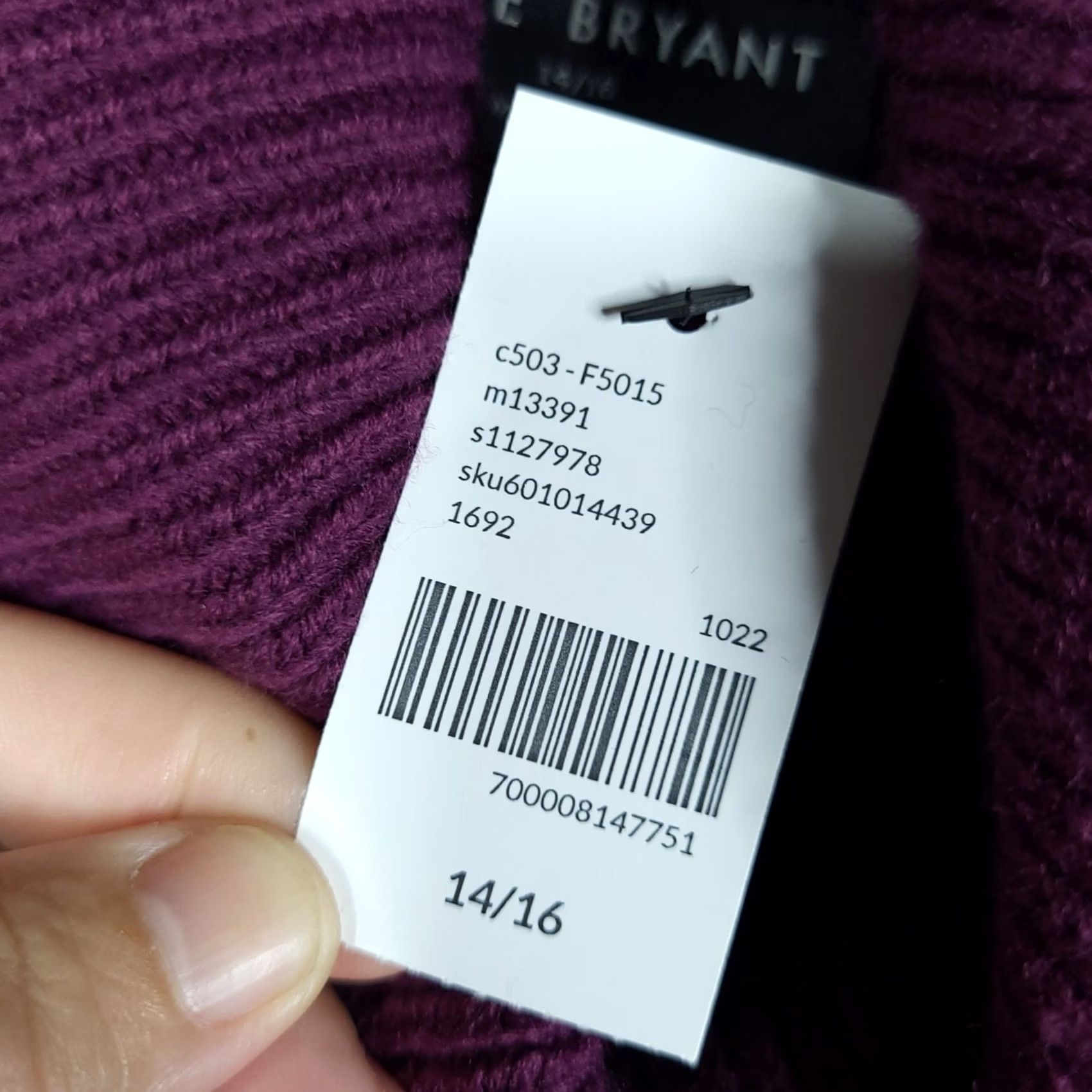Vintage LANE BRYANT Women's pullover sweater Sz 14/16 cowl neck knit acrylic purple solid all seasons autumn winter Size XL / US 12-14 / IT 48-50 - 4 Thumbnail