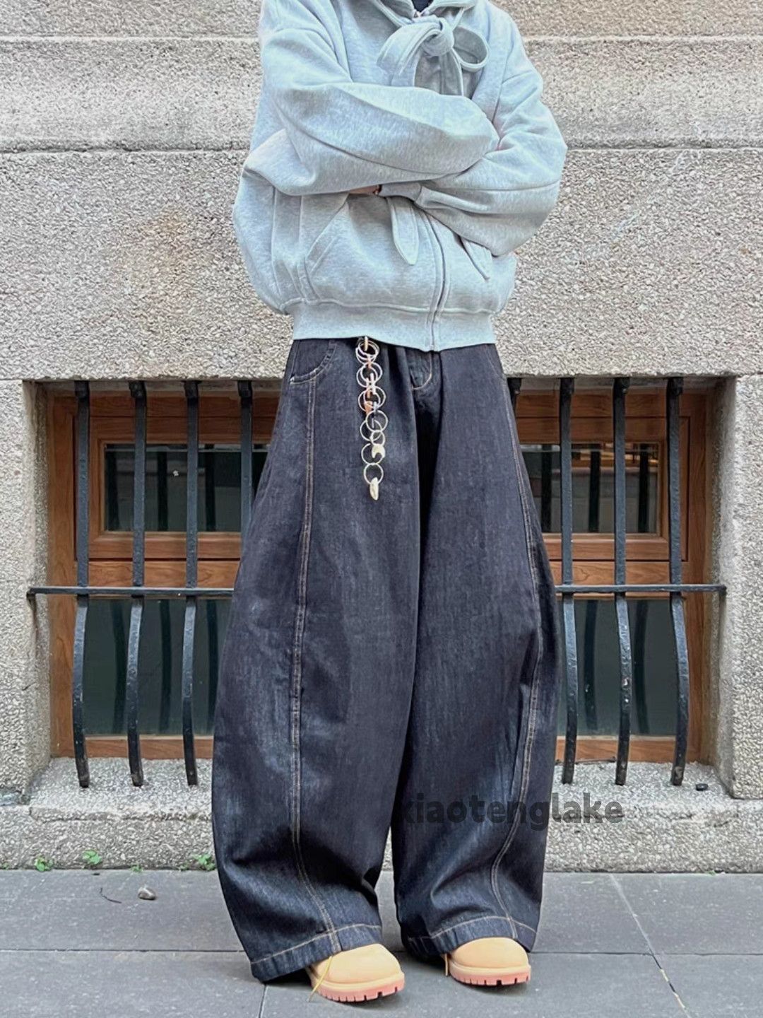 Designer × Jean × Vintage utility patchwork loose baggy skate hiphop jeans Size US 32 / EU 48 - 3 Thumbnail