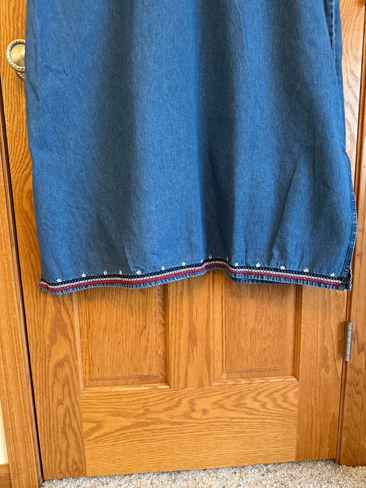 Other Expressions Plus 22W Denim Dress Blue American Flag Sleevel Size XXL / US 16-18 / IT 52-54 - 4 Thumbnail