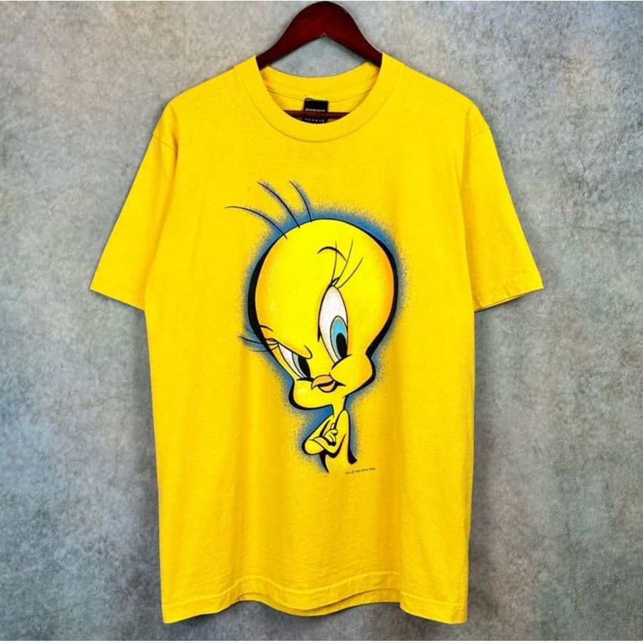 Cartoon Network × Vintage Vintage Tweety Bird Big Print T Shirt Sz L Yellow Cartoon Size US L / EU 52-54 / 3 - 1 Thumbnail