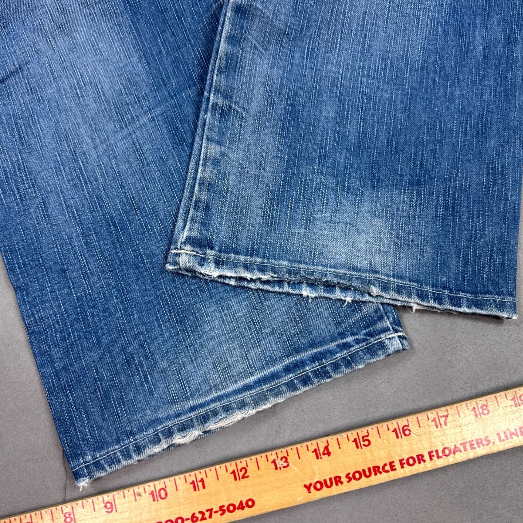 G-Star G Star Raw Jeans Mens 34x32 Blue Coder Button Fly Faded Distressed Denim 5-Pocket Straight Regular Jeans Mens XS? Size US 33 - 7 Thumbnail