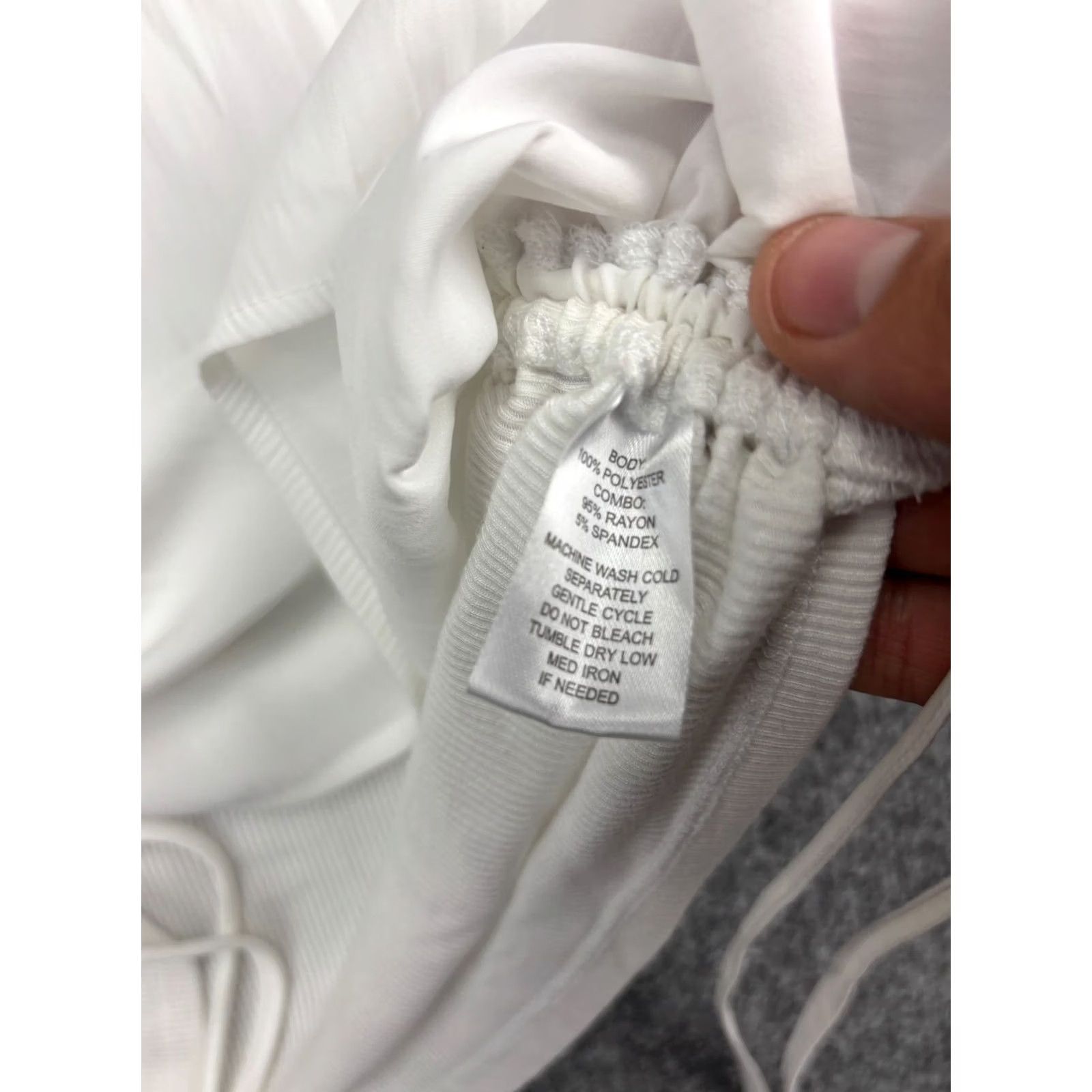 B Sides Lola & Sophie Top Women's Medium White Sleeveless Cinch Ruched Sides Lightweight Tank Shirt Size M / US 6-8 / IT 42-44 - 6 Thumbnail