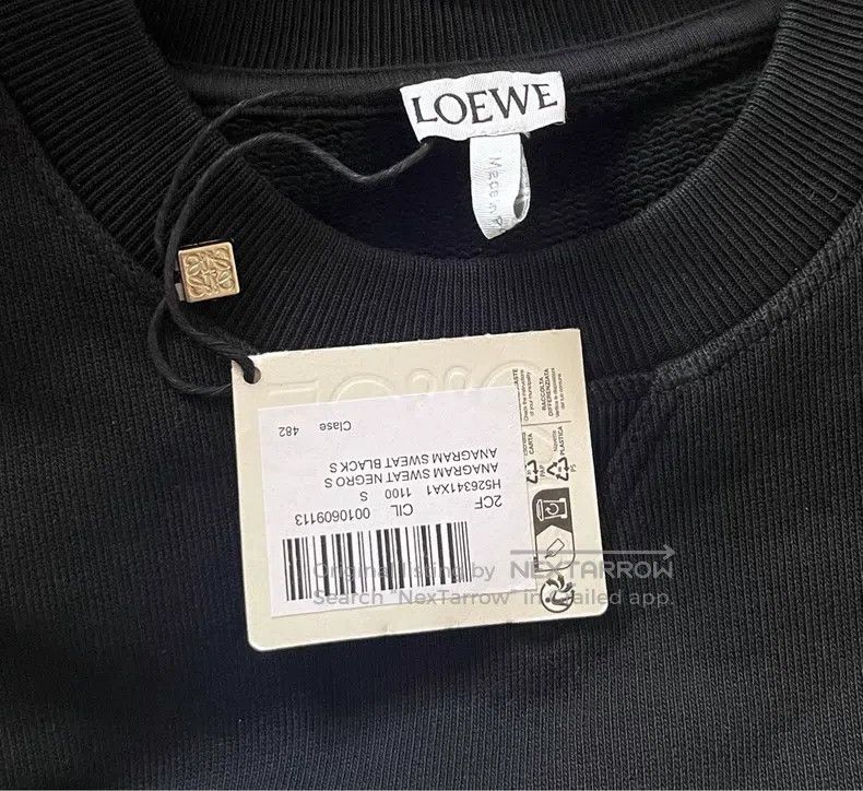 Loewe Loewe Anagram Logo Embroidered Cotton Sweatshirt in Black Size US S / EU 44-46 / 1 - 5 Thumbnail