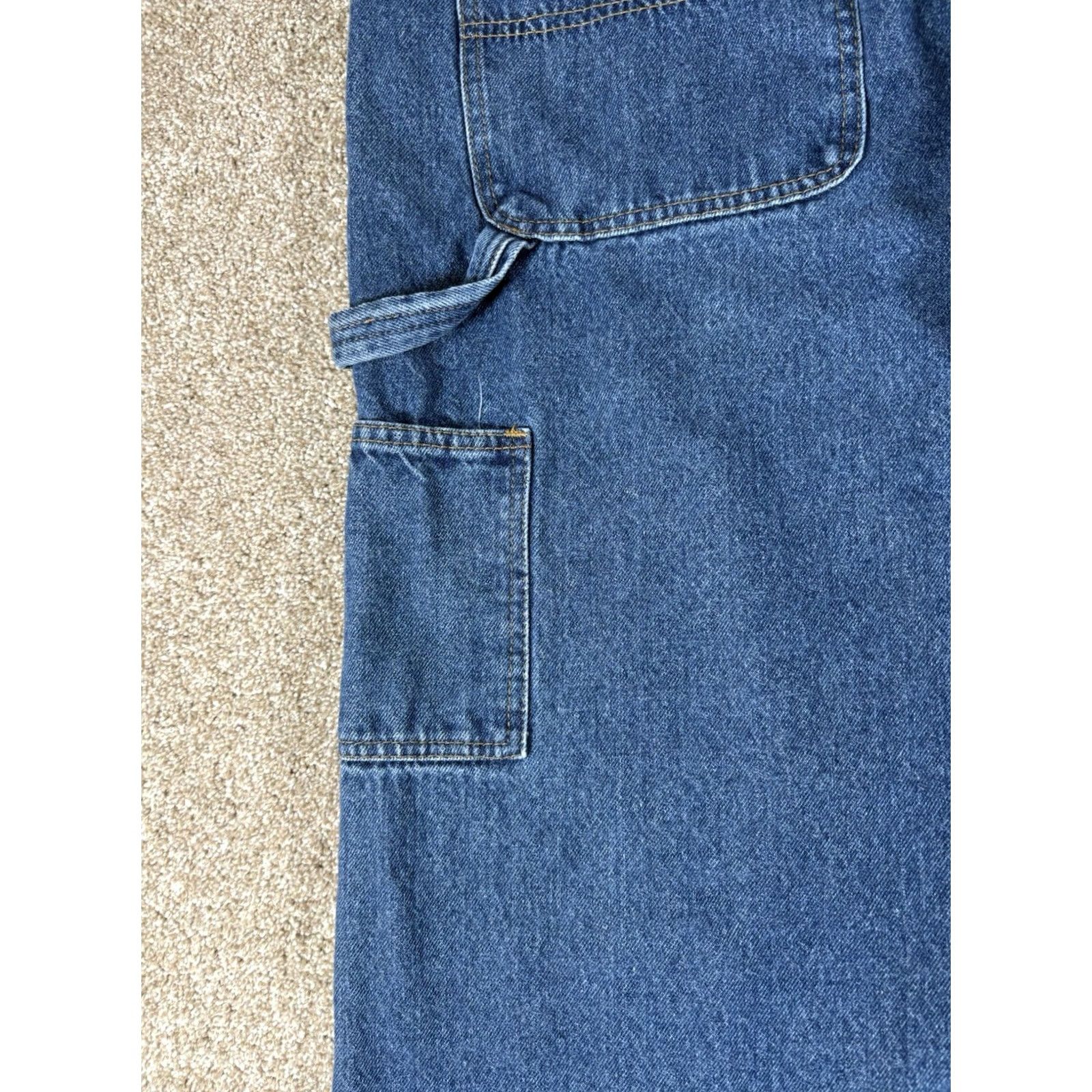 J Brand VINTAGE RK Brand Carpenter Jeans Mens 40x34 Cargo Workwear Blue Denim Cotton Jeans Regular Mens 90s Cowboy Nature USA Blue Cotton Denim Size US 40 / EU 56 - 4 Thumbnail