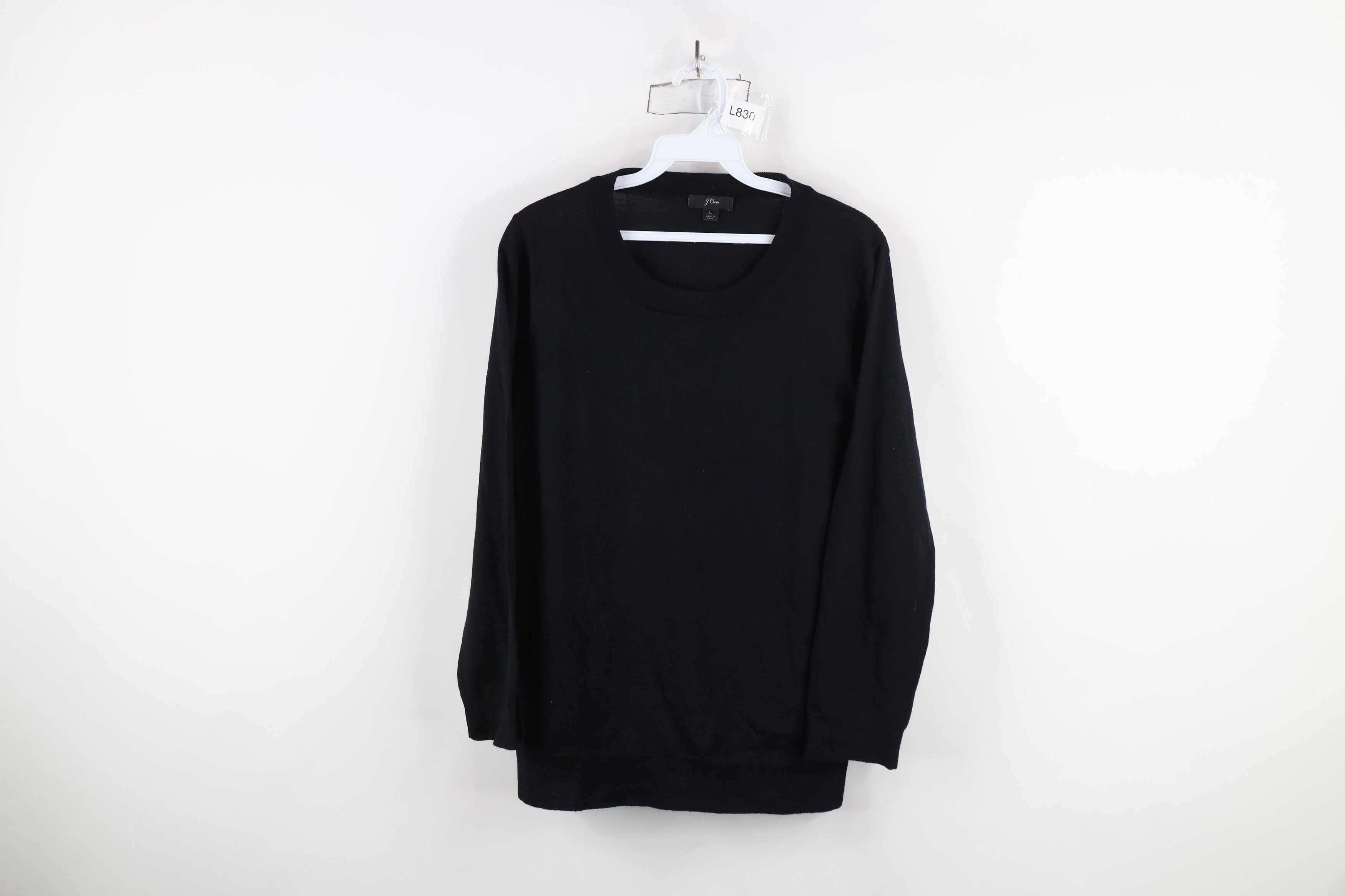 J.Crew × Vintage J Crew Blank Lightweight Merino Wool Knit Sweater Black Size L / US 10 / IT 46 - 1 Thumbnail