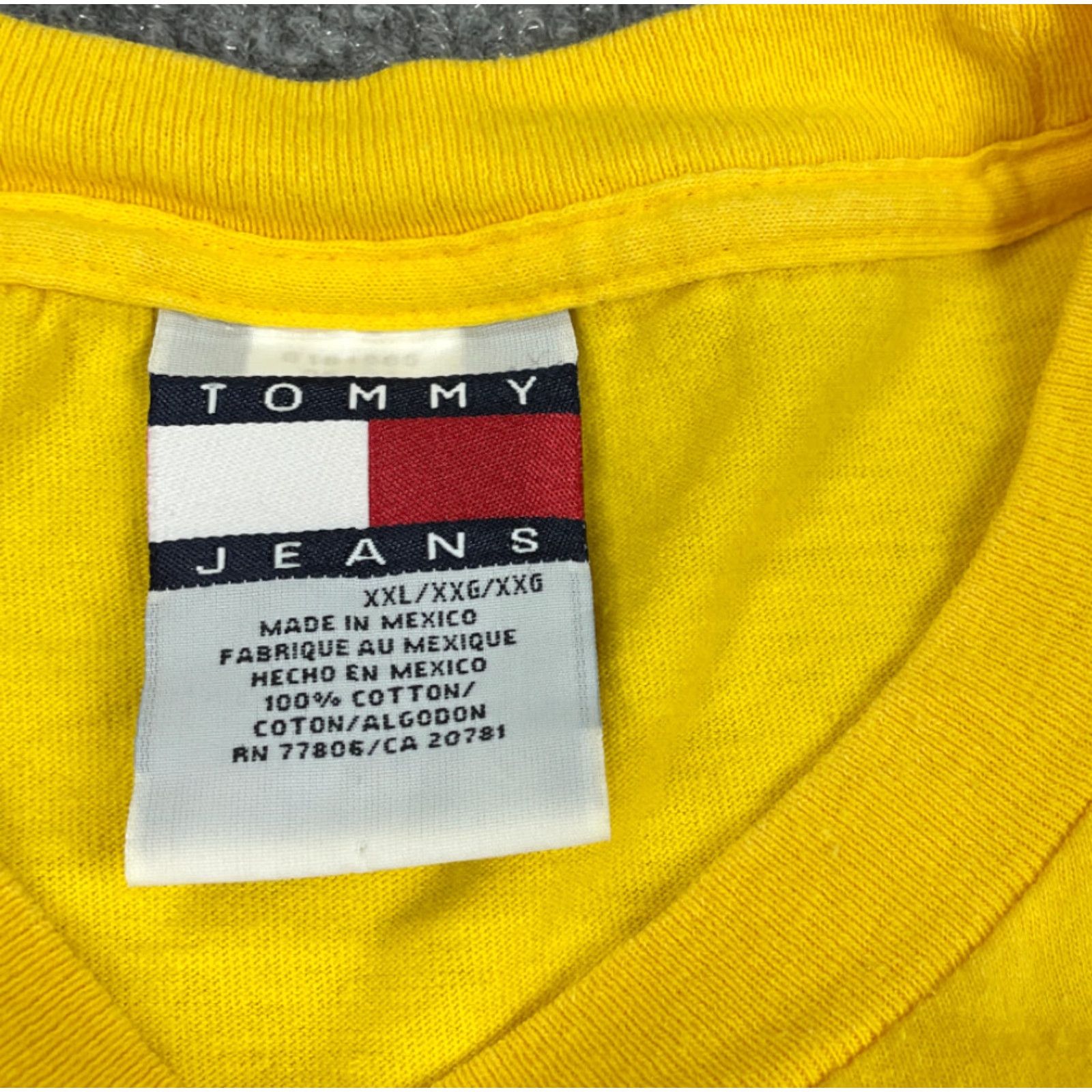 Tommy Hilfiger VINTAGE Tommy Hilfiger T-Shirt Yellow Embroidered 2XL Adult Men Streetwear Size US XXL / EU 58 / 5 - 4 Thumbnail