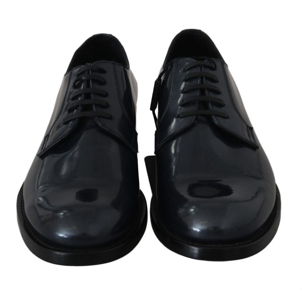 Dolce & Gabbana Dolce & Gabbana Elegant Blue Leather Derby Dress Shoes Size US 6 / EU 39 - 5 Thumbnail