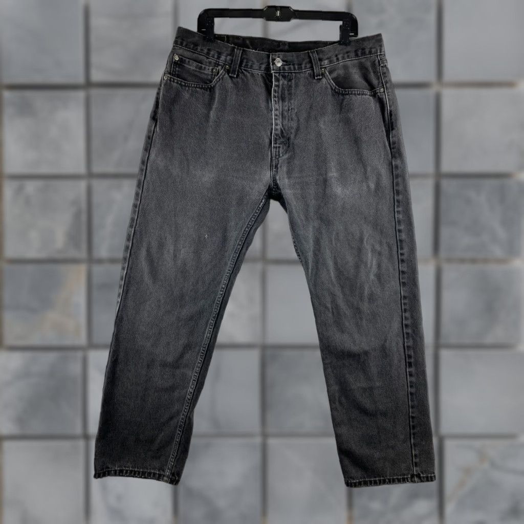 Levi's Levi's 505 Jeans Mens 38 Black Dark Wash Distressed Denim Mid-Rise Pockets Size US 38 / EU 54 - 1 Thumbnail