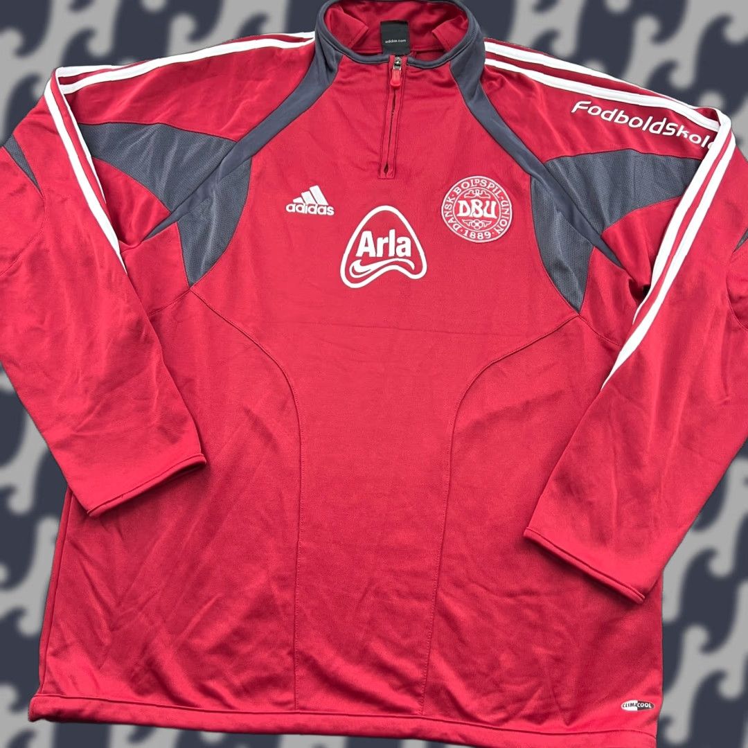 Adidas adidas Denmark 2004 2005 2006 Mens Track Top 1/4 Zip Large Training Football DBU Red 1/4 Zip Jersey Mens Football Training Top Size US L / EU 52-54 / 3 - 1 Thumbnail