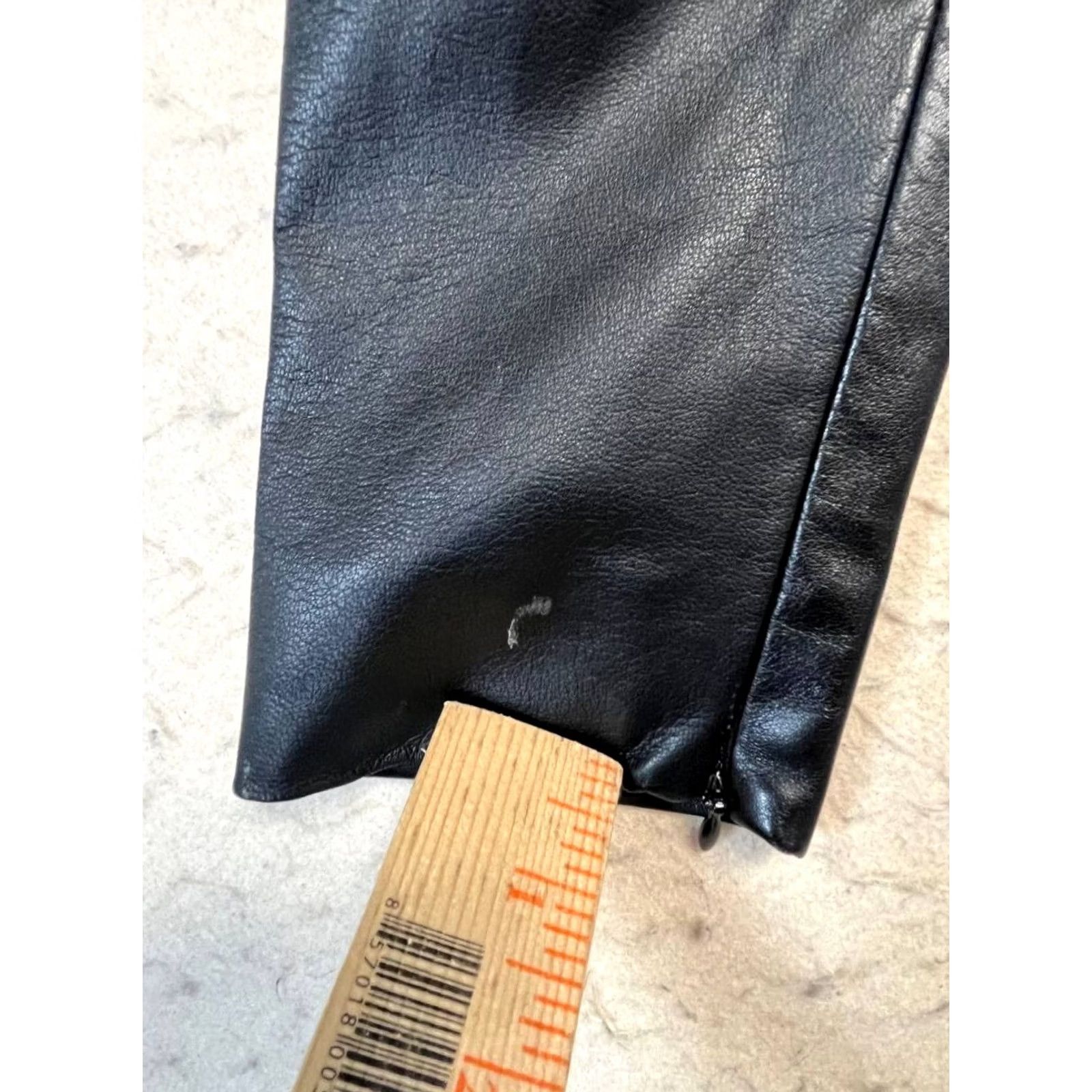 Vintage Valette Tweed Jacket Women’s Size M Black Contrast Leather Sleeve Moto Size M / US 6-8 / IT 42-44 - 7 Thumbnail