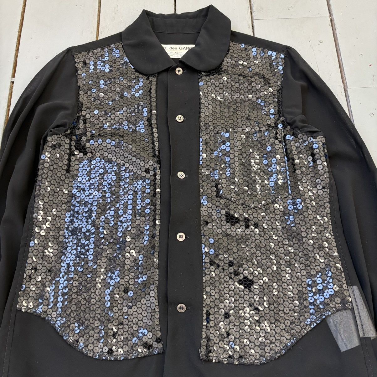 Comme des Garcons CDG Sequin Button Up Shirt Size XS / US 0-2 / IT 36-38 - 2 Thumbnail
