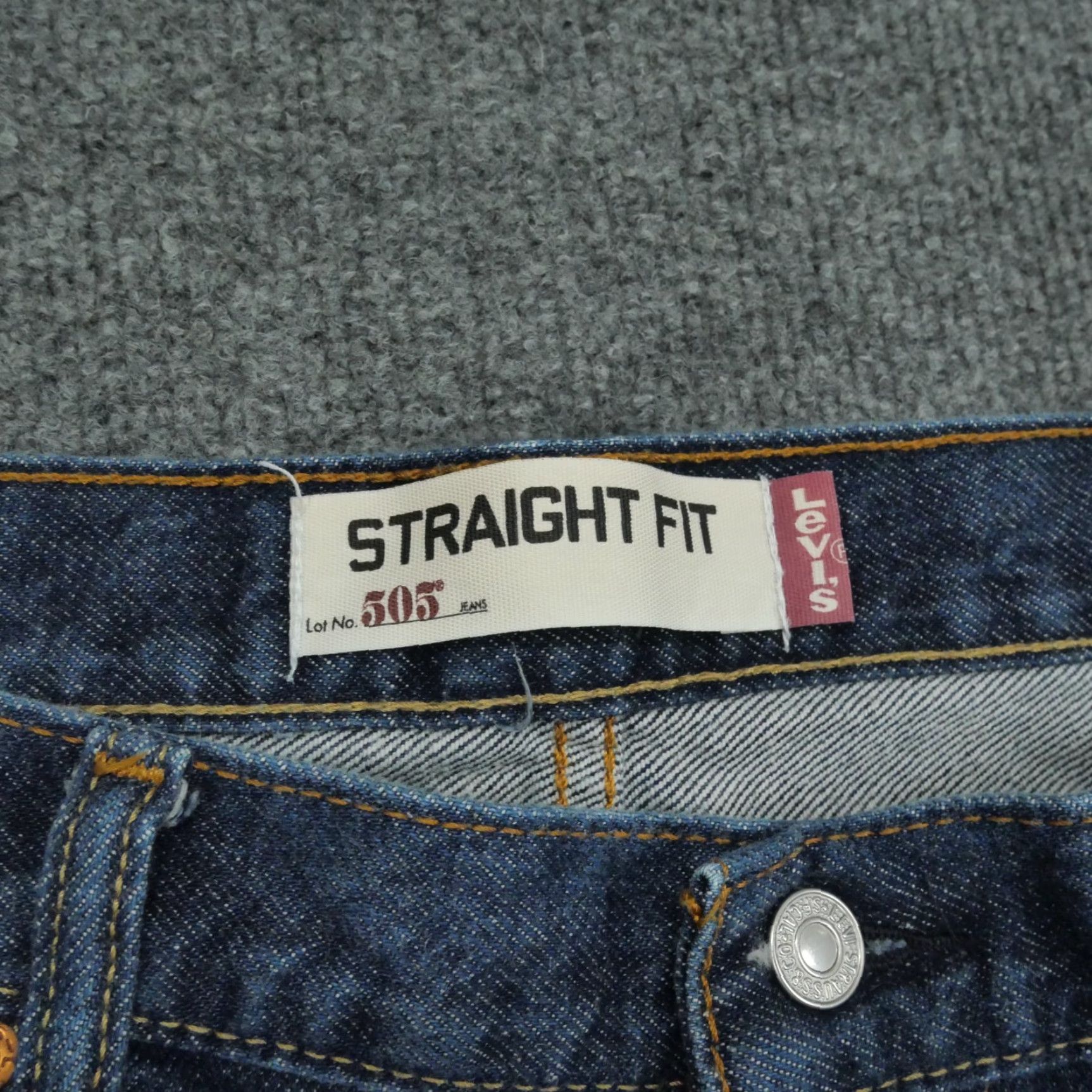Levi's Levis 505 Jeans Mens 36x30 Blue Denim Pants Straight Leg Regular Fit Size US 36 / EU 52 - 3 Thumbnail