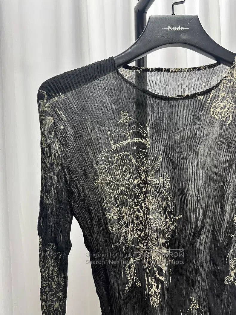 Issey Miyake Issey Miyake Ruffled floral top Size L / US 10 / IT 46 - 2 Thumbnail