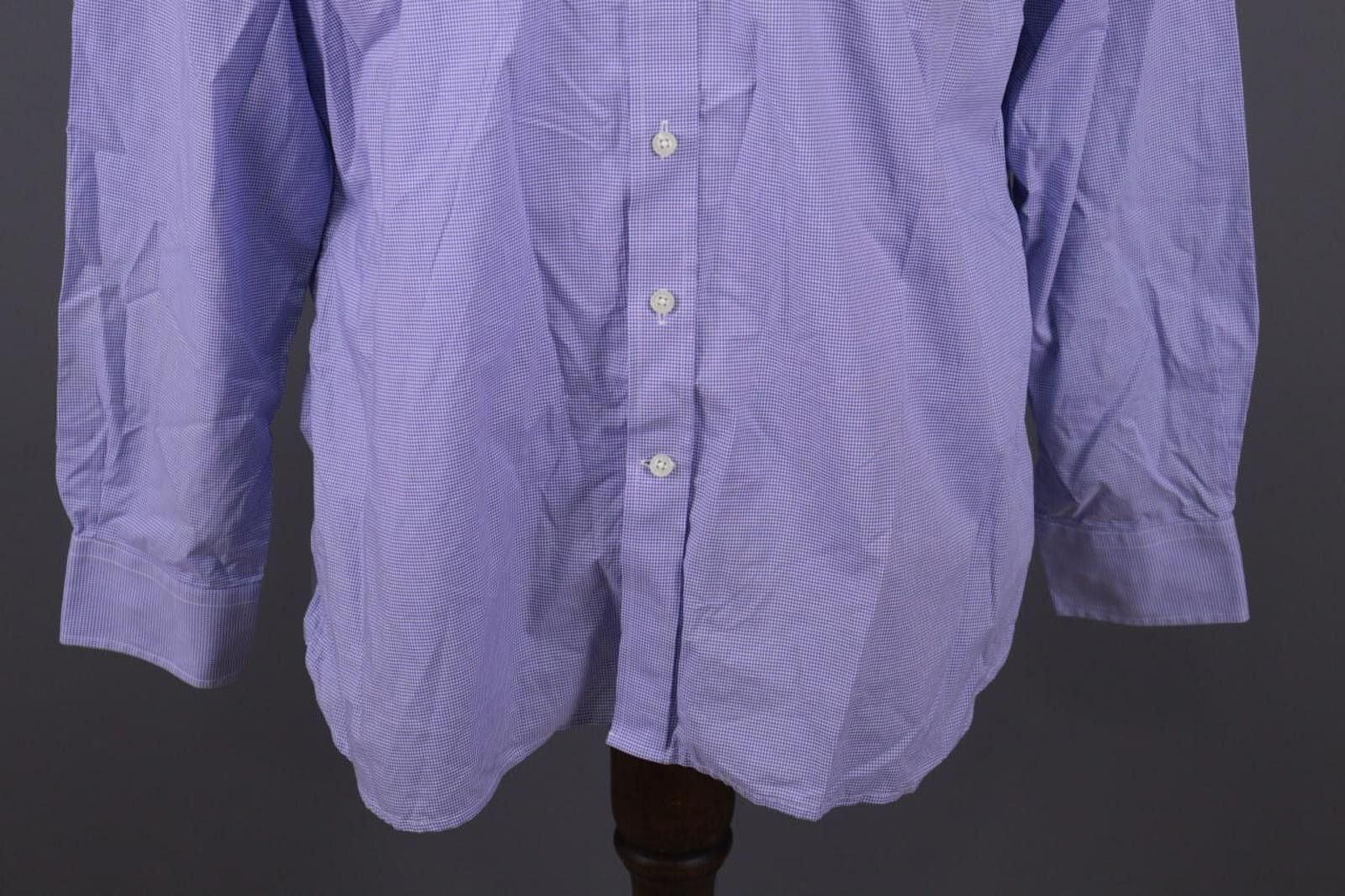 Designer Hackett London Blue Check Printed White Shirt Size XXL Size US XXL / EU 58 / 5 - 2 Thumbnail
