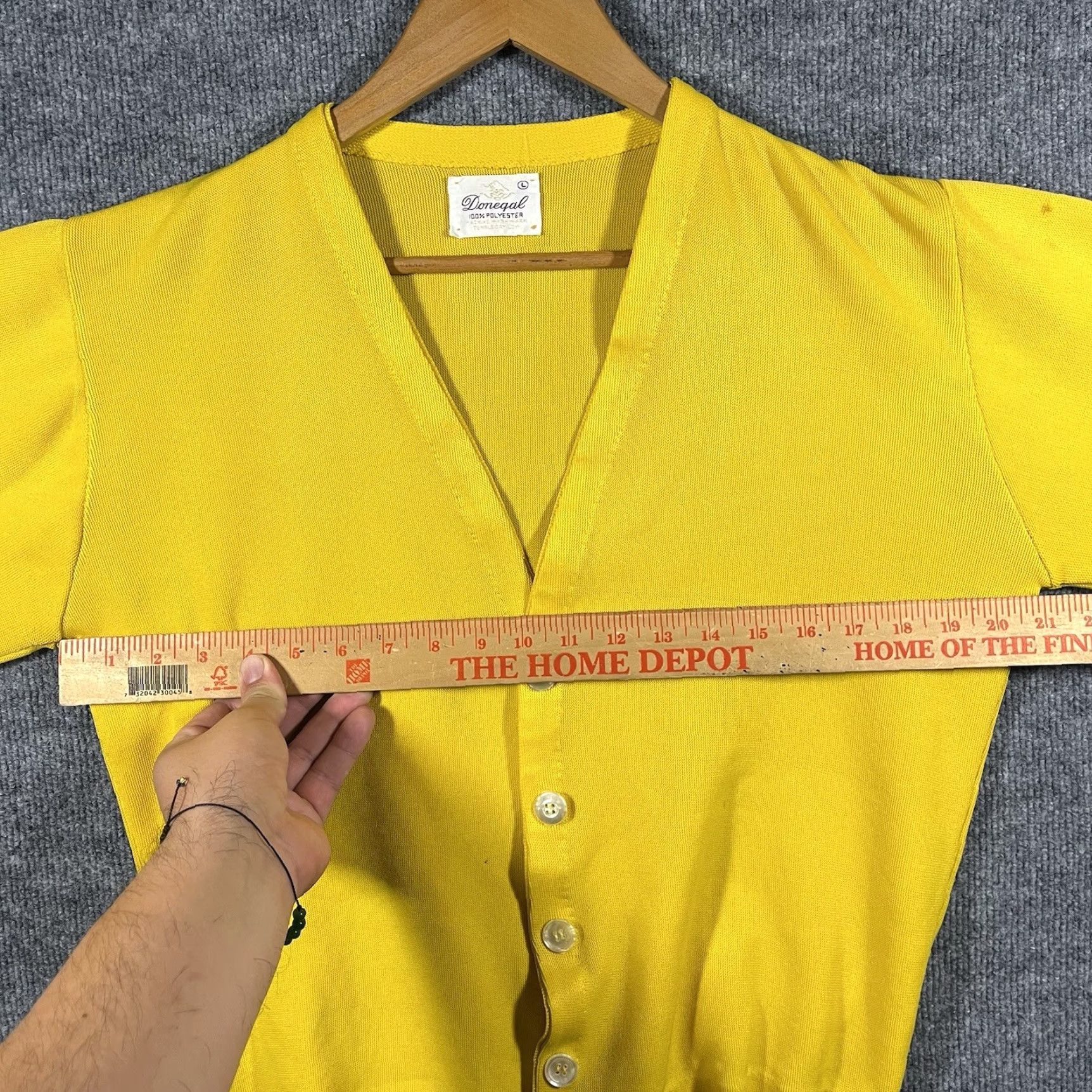Vintage VINTAGE Donegal Cardigan Sweater 60s 70s Mustard Yellow 5 button Size Large Size US L / EU 52-54 / 3 - 7 Thumbnail