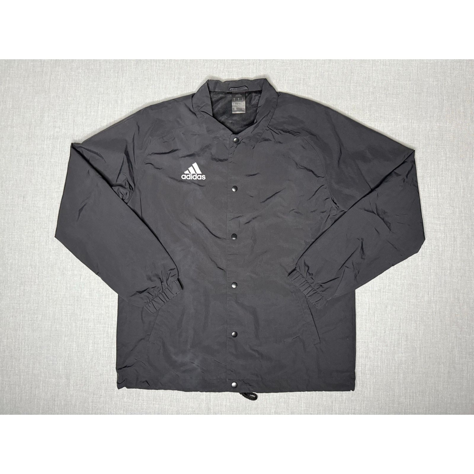 Adidas Adidas Mesh Lined Snap Up Collared Windbreaker Jacket Medium Size US M / EU 48-50 / 2 - 1 Thumbnail