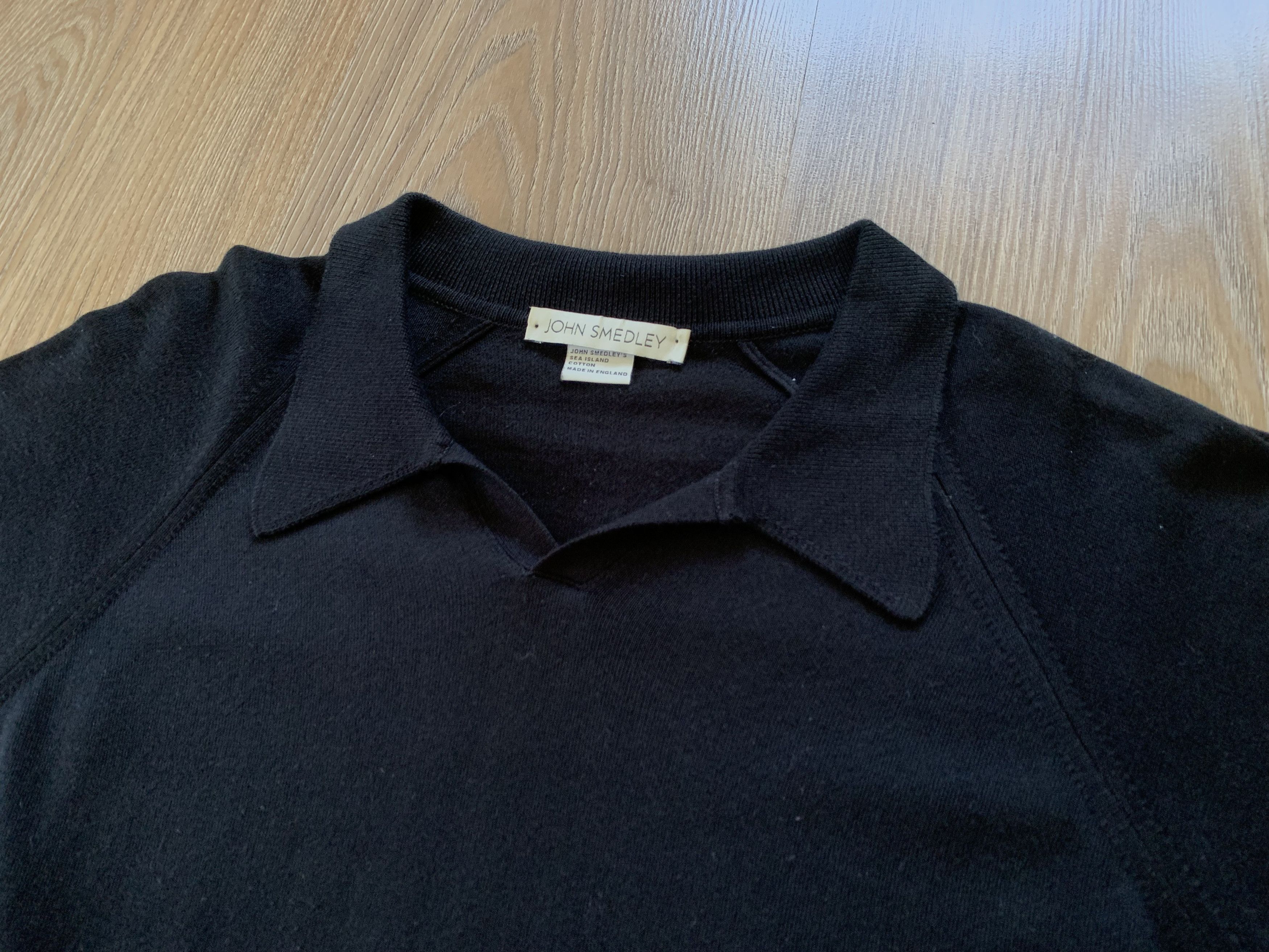 John Smedley Vintage John Smedley Sea Island Black Cotton Polo Tee Size US M / EU 48-50 / 2 - 4 Thumbnail