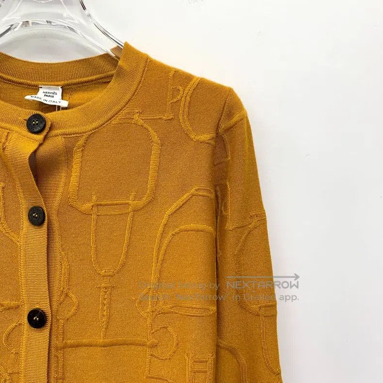 Hermes Hermes Orange stirrup buckle jacquard cashmere round-neck Size XS / US 0-2 / IT 36-38 - 3 Thumbnail