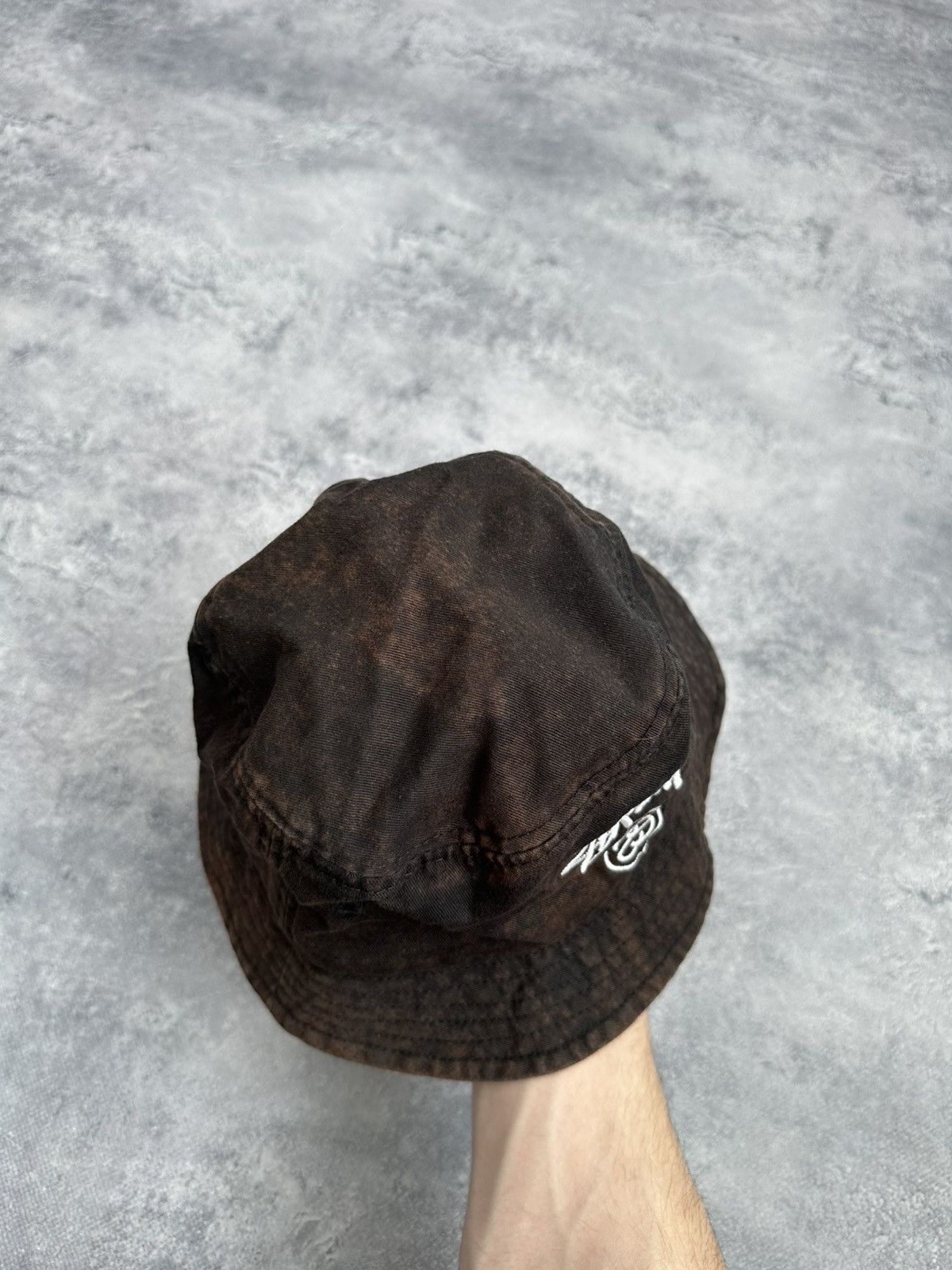 Stussy 💣Rare Stussy Black Washed Faded Bucket Hat Y2K Centre Logo Size ONE SIZE - 9 Thumbnail