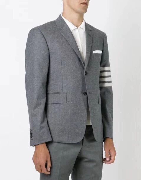 Thom Browne Thom Browne Classic Gray 4-Bar Wool Flannel Suit 9+ Size US S / EU 44-46 / 1 - 6 Thumbnail