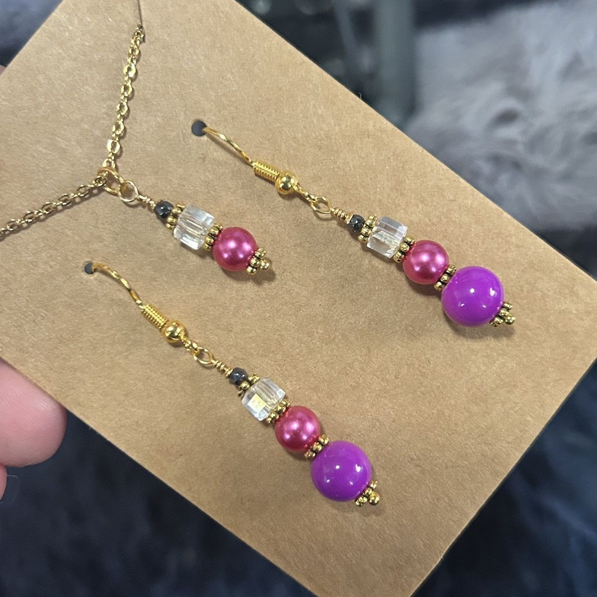 Handmade Handcrafted elegant pearl art glass crystal bead set Size ONE SIZE - 1 Thumbnail
