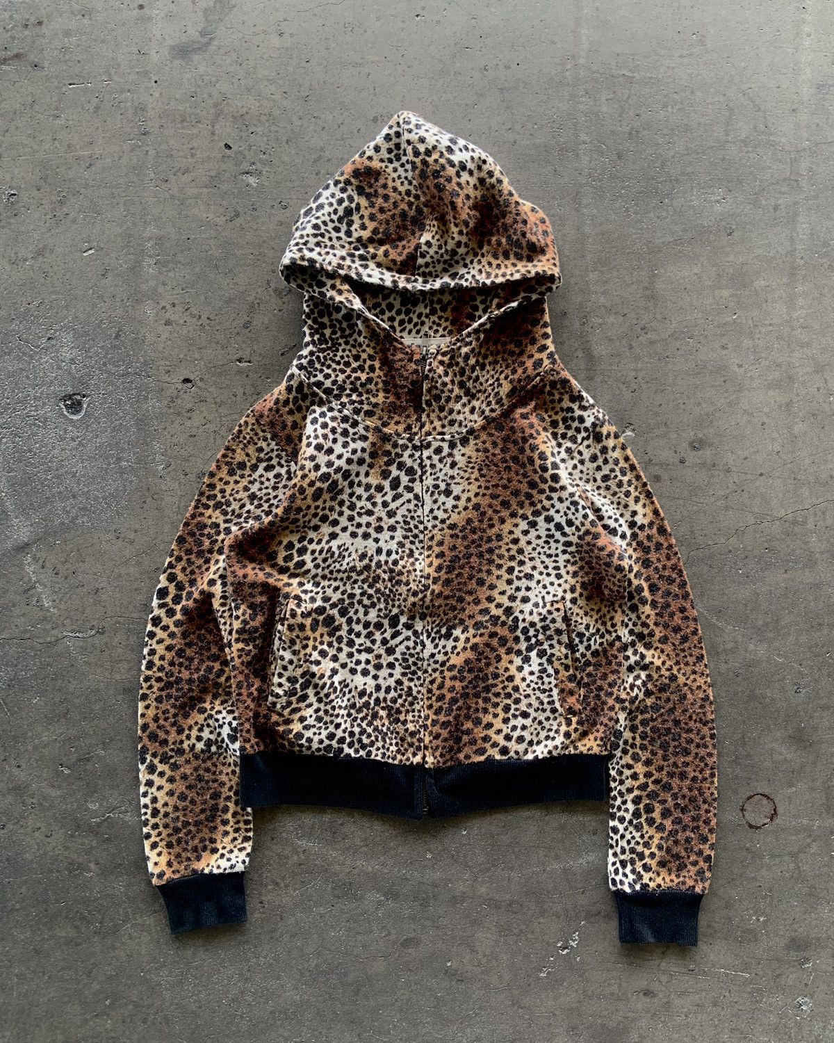Pre-owned If Six Was Nine X Le Grande Bleu L G B Ifsixwasnine Lgb Kmrii Style Leopard Zip Up Hoodie (size Medium)