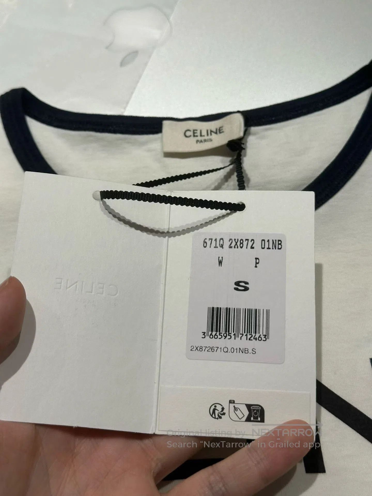 Celine Celine White Triomphe Short-Sleeve. Size S / US 4 / IT 40 - 3 Thumbnail
