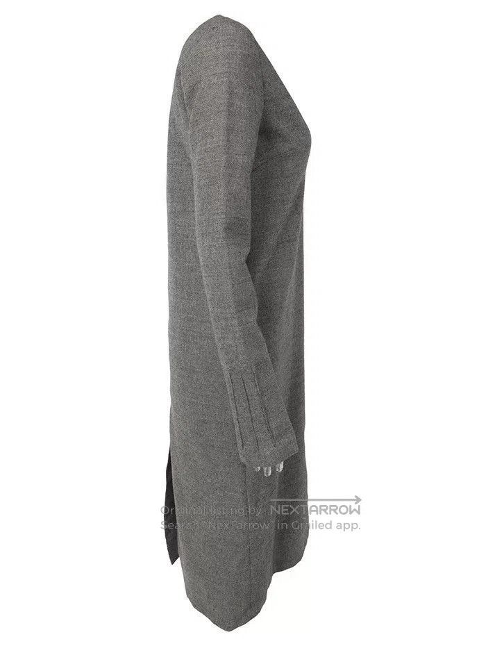 Maison Margiela Gray Twill Deep V-Neck Robe. Size S / US 4 / IT 40 - 3 Thumbnail