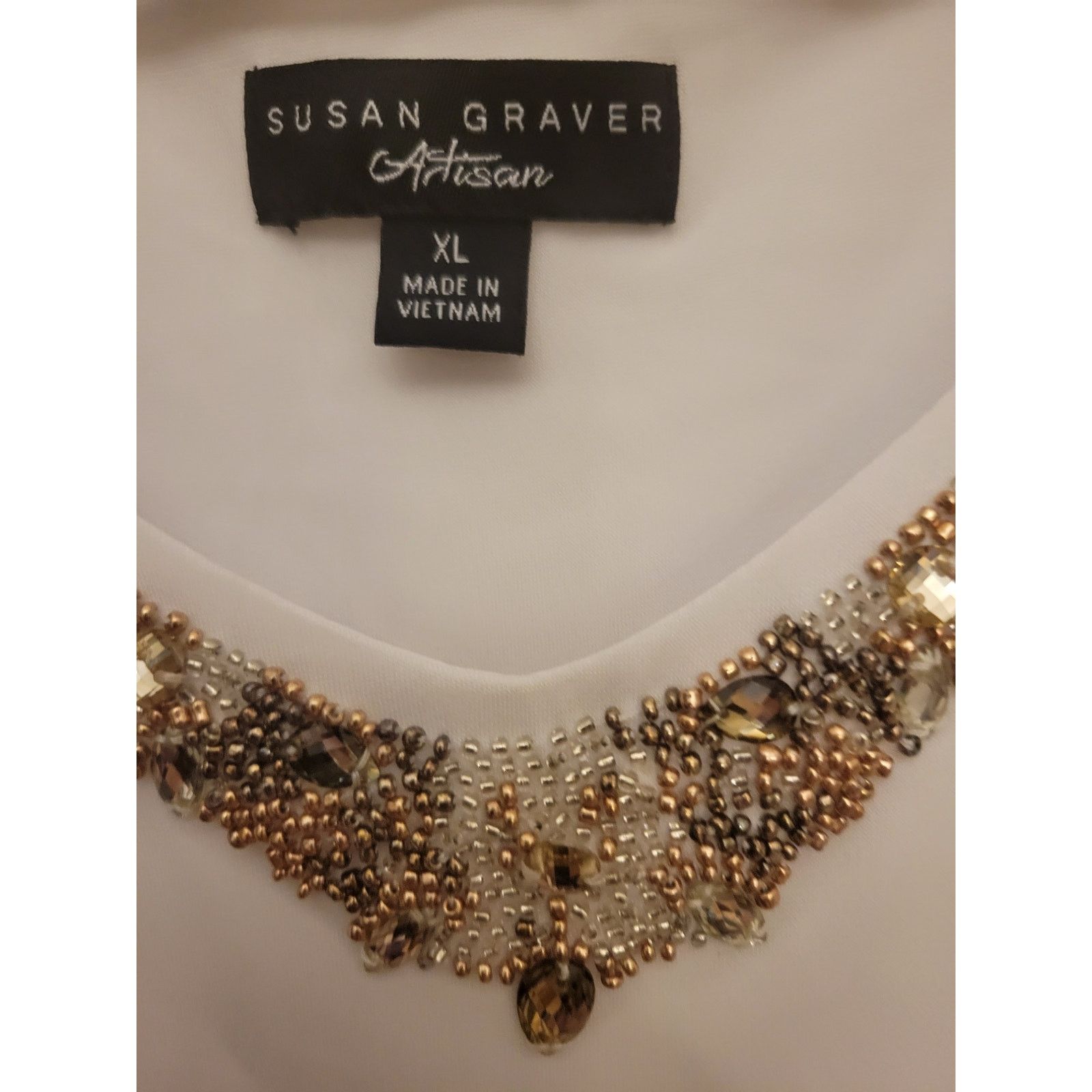 Other Susan Graver White Designer Gem top XL Size XL / US 12-14 / IT 48-50 - 2 Thumbnail