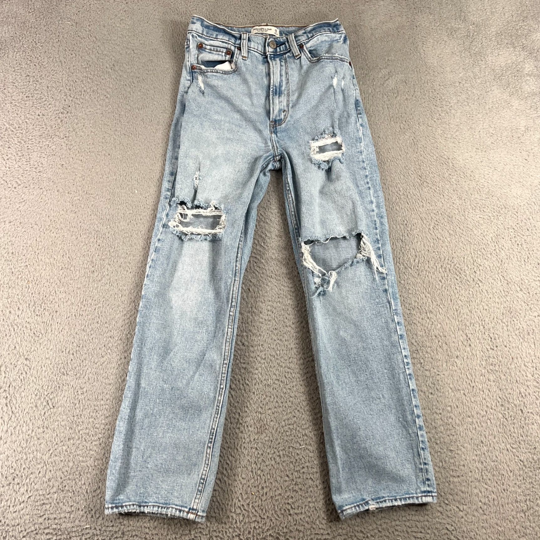 Abercrombie & Fitch Abercrombie & Fitch Jeans Ankle High Rise 2 Reg 26 Blue Denim 5-Pocket Women Vintage 90s Distressed Size 26" / US 2 / IT 38 - 2 Thumbnail