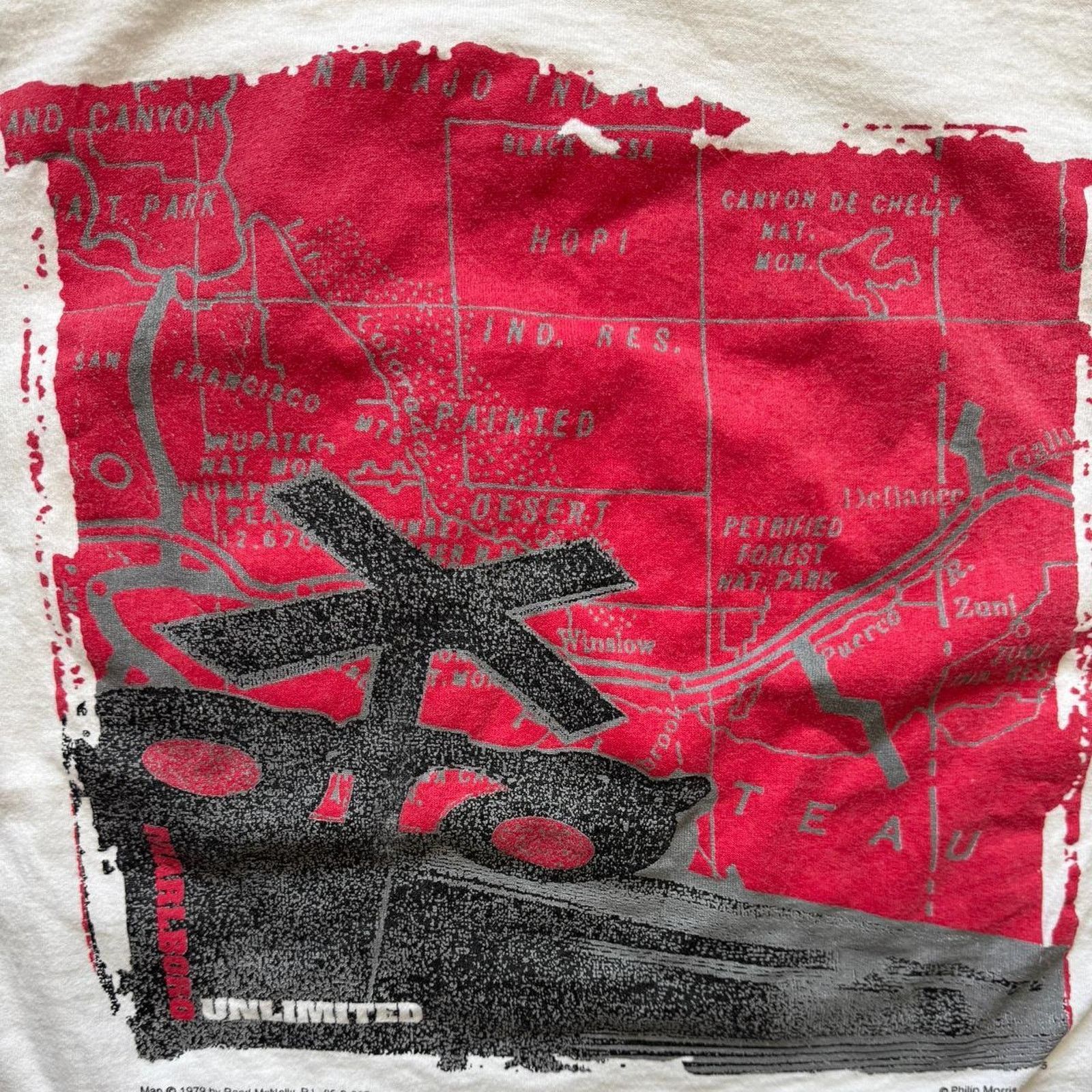 Marlboro Vintage 90s Marlboro Unlimited Map Pocket T-Shirt – Size XL Size US XL / EU 56 / 4 - 4 Thumbnail