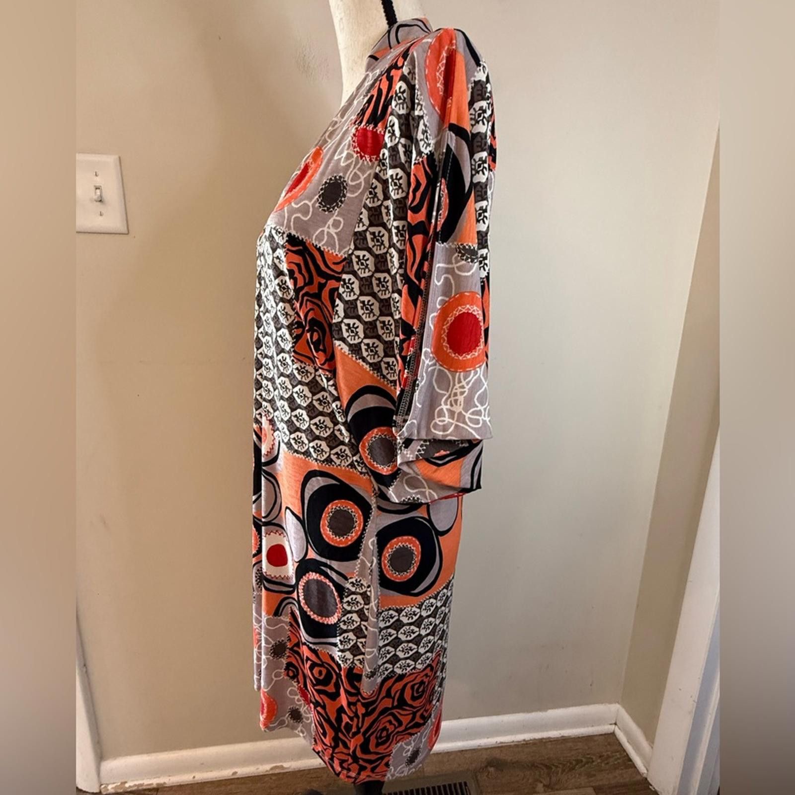 Other Evolution by Cyrus patchwork midi dress gray orange black M Size M / US 6-8 / IT 42-44 - 3 Thumbnail