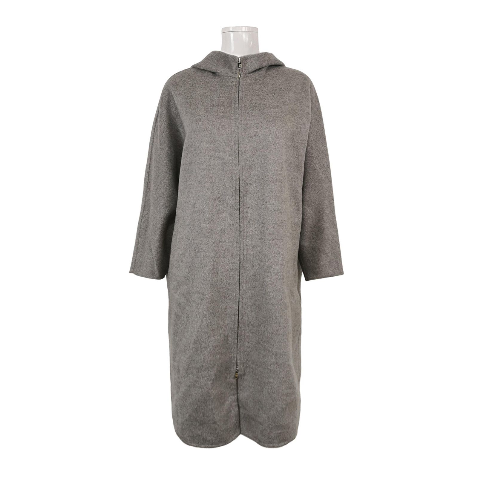 Prada Prada Gray Wool Blend Hooded Coat Size 38 Size XS / US 0-2 / IT 36-38 - 1 Thumbnail