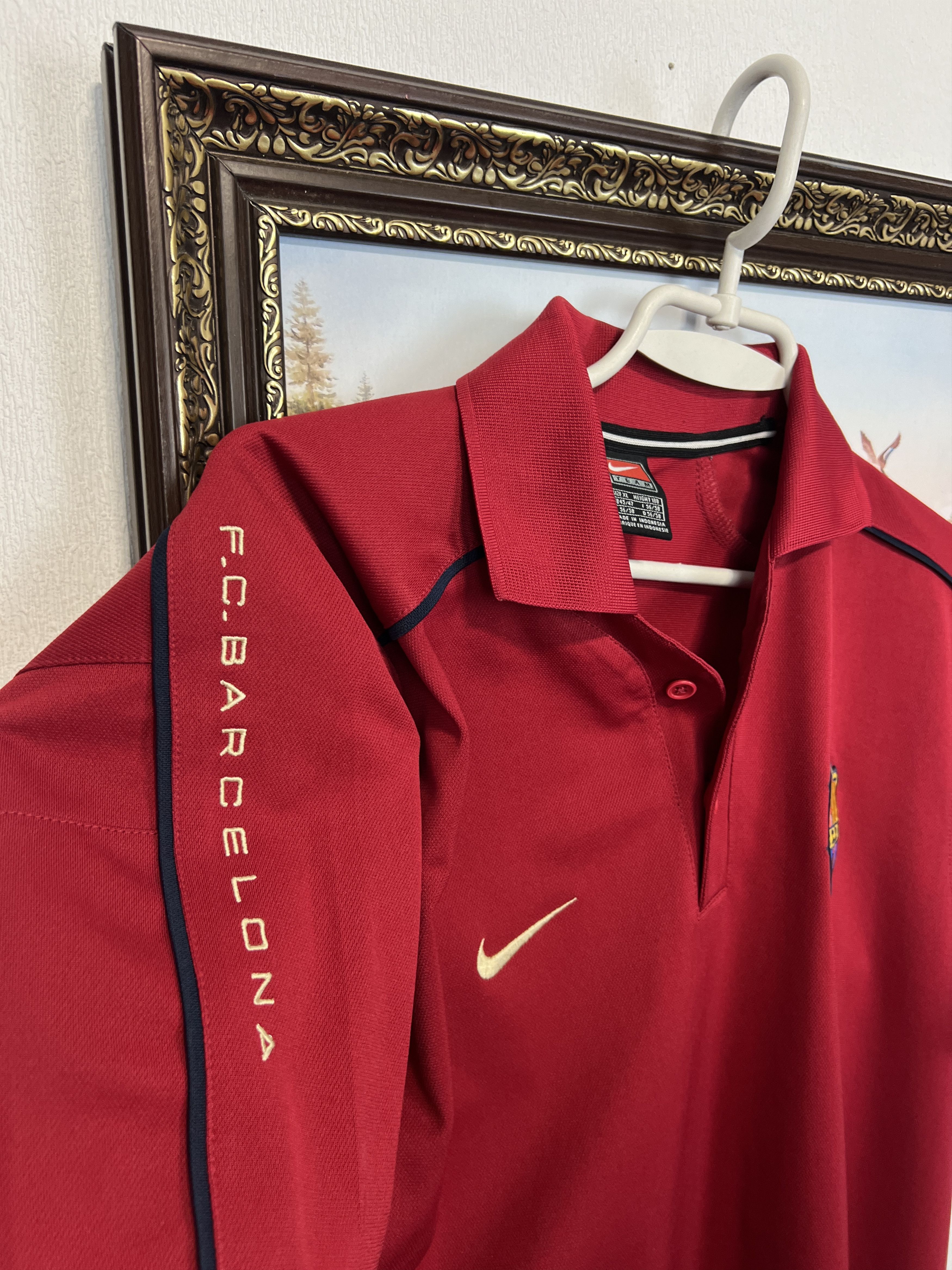 Nike Vintage Barcelona Train Polo Shirt Soccer Jersey Camiseta Size US XL / EU 56 / 4 - 5 Thumbnail