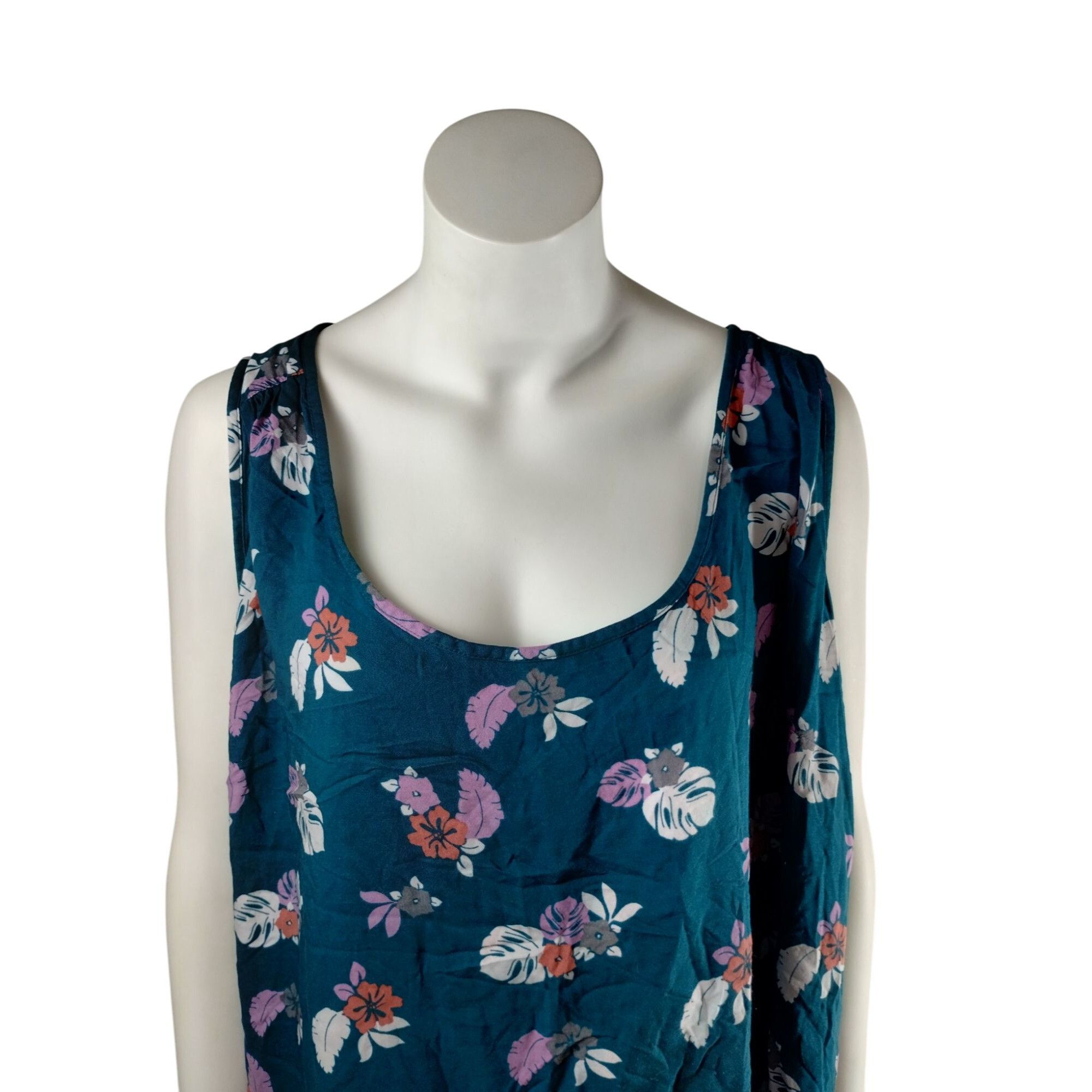 Other Evri Womens 3X Plus Size Floral Print Blue Rayon Sleeveless Size 3XL / US 20-22 - 7 Thumbnail