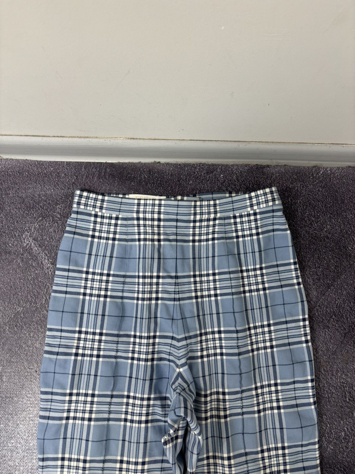 Escada Escada Margaretha Ley Vintage Tartan Check Blue Luxury Pants Size 32" / US 10 / IT 46 - 5 Thumbnail