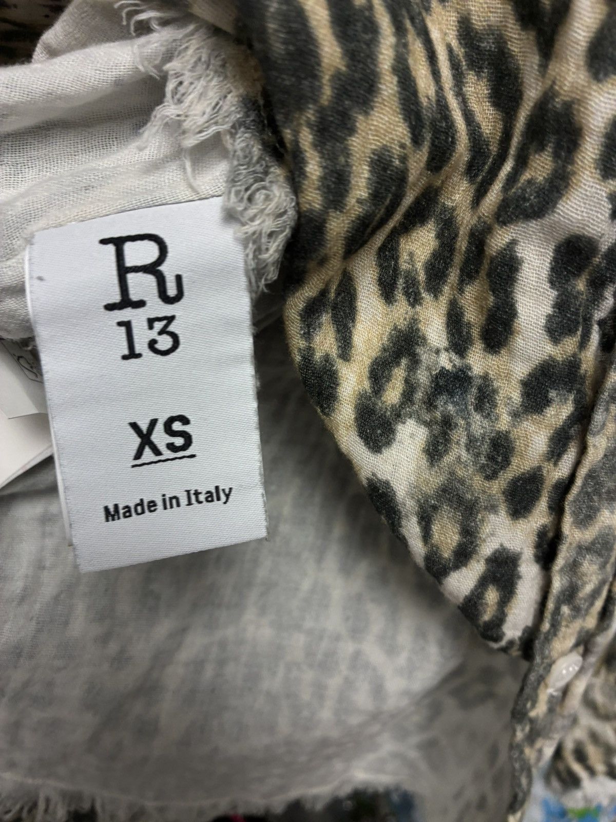 R13 Shredded Seam Drop Neck Shirt Leopard XS Size XS / US 0-2 / IT 36-38 - 8 Thumbnail