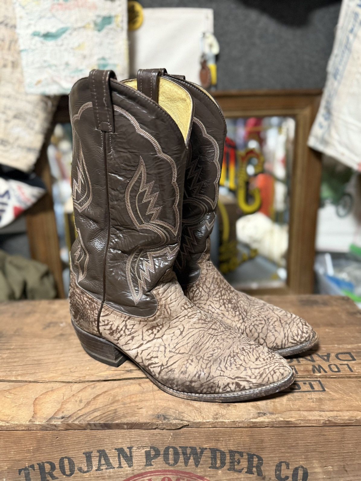 Tony Lama Vintage Tony Lama Inca Goat Leather Boots RARE Size US 10.5 / EU 43-44 - 1 Thumbnail