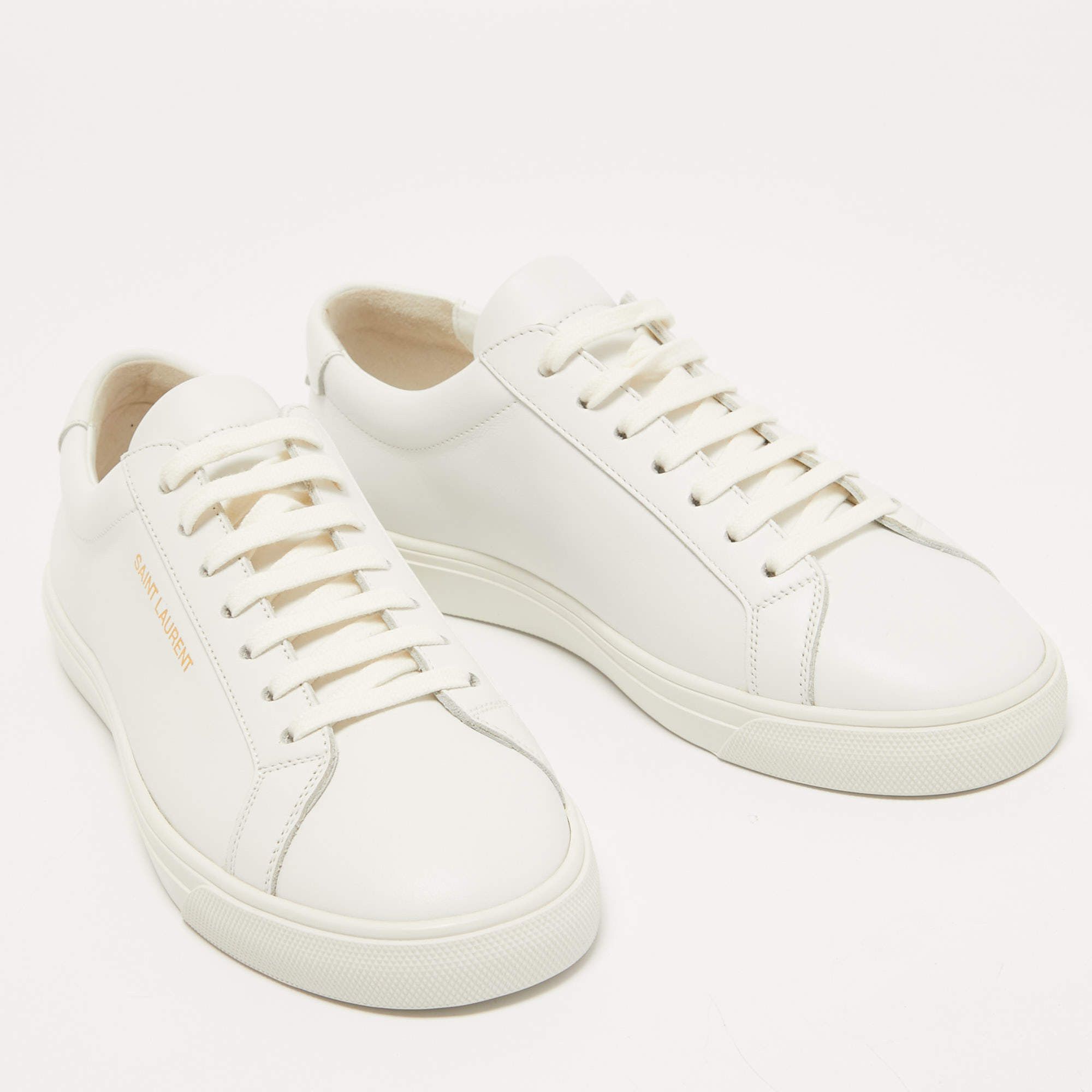 Saint Laurent Paris o1bcso1str1224 Classic Andy White Leather Sneaker in White Size US 12 / EU 45 - 3 Thumbnail