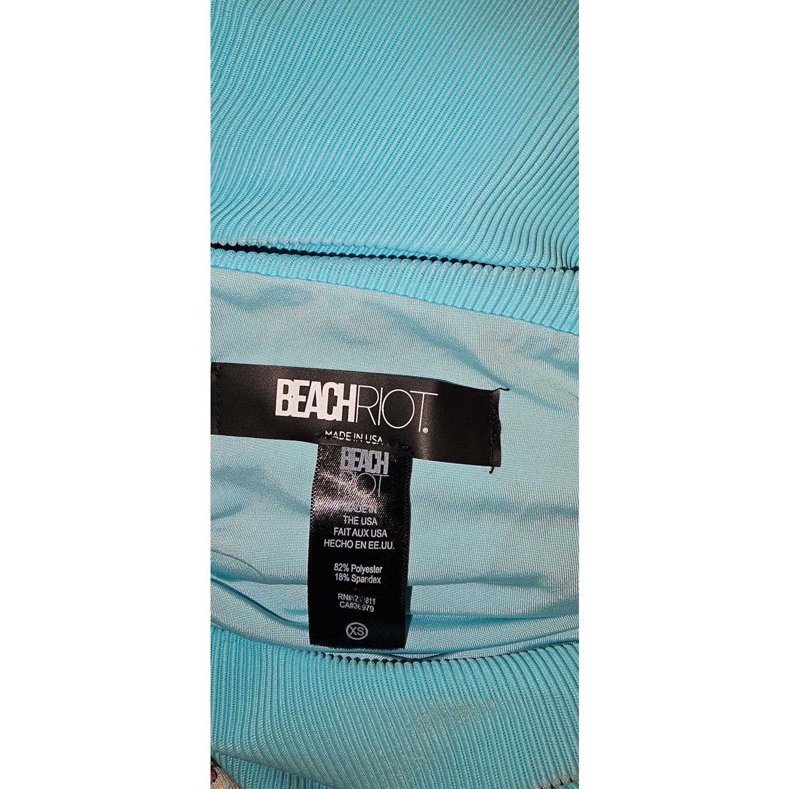 Beach Riot × Free People New Celine Ribbed One-Piece Swimsuit $148 X-SMALL Blue Size XS / US 0-2 / IT 36-38 - 3 Thumbnail