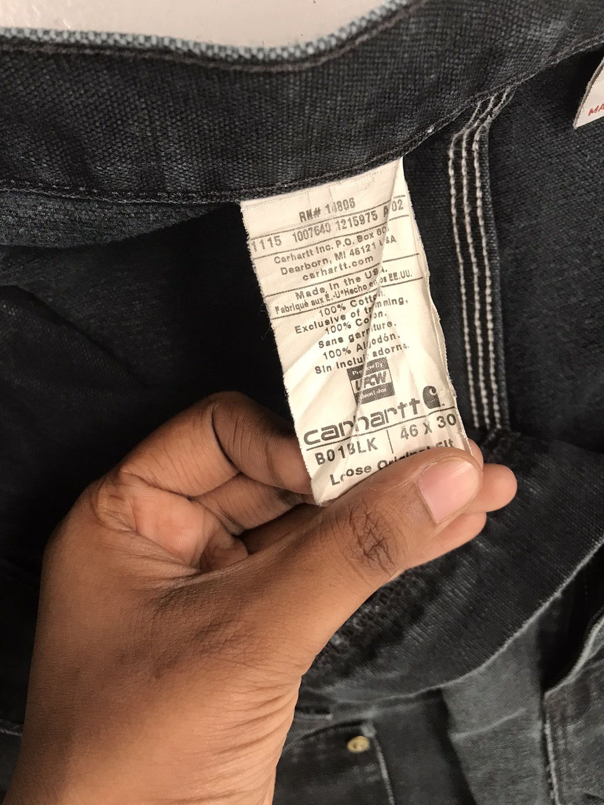 Carhartt Vintage Carhartt B01 BLK double knee denim workwear 46x29 Size US 44 / EU 60 - 10 Thumbnail
