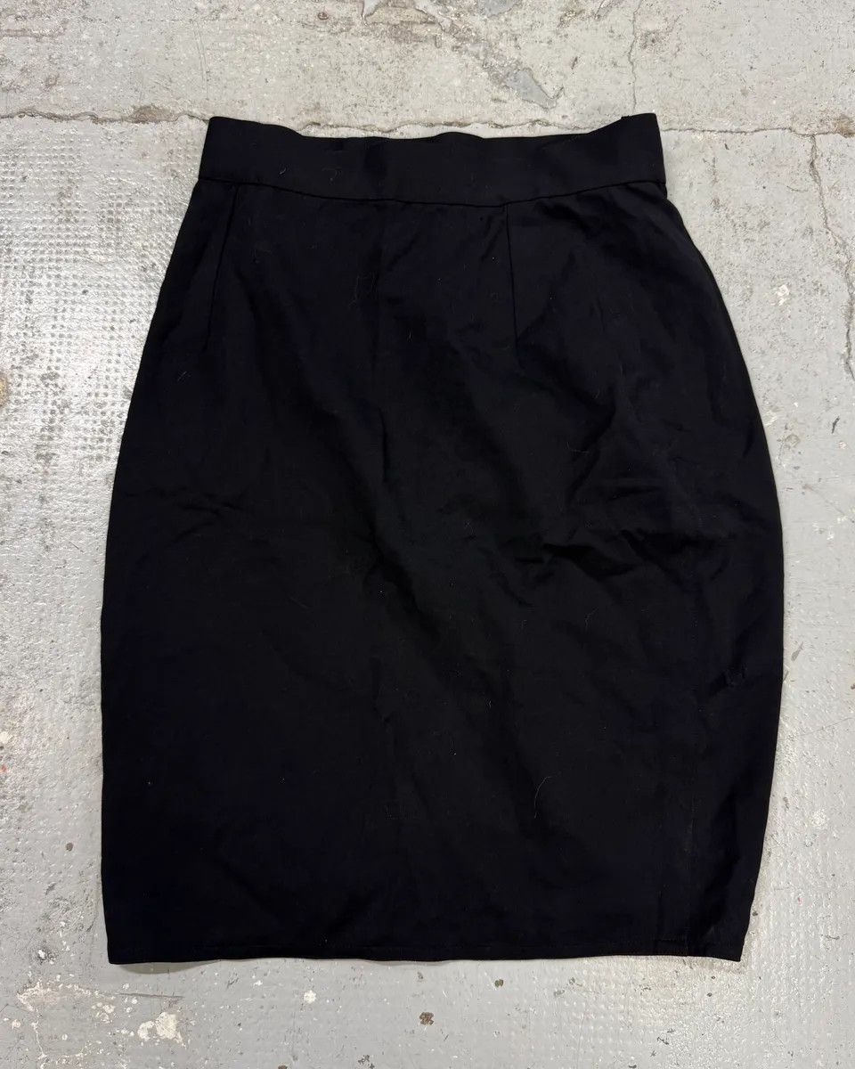 Vintage 1990s Gianni Versace Black Wool Skirt Size 26" / US 2 / IT 38 - 1 Thumbnail