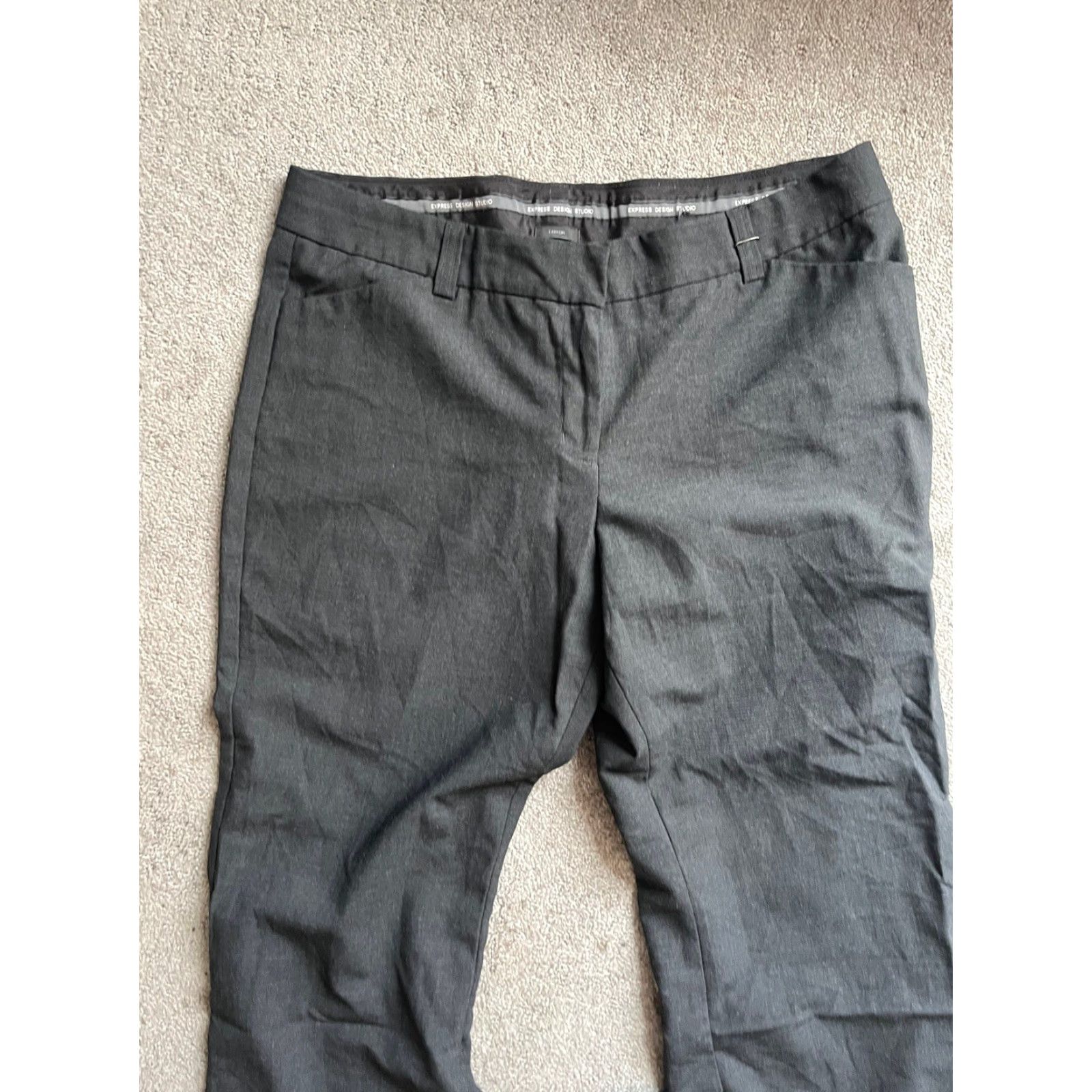 Express Express Editor Relaxed Trouser Pants Women’s Size 12 Black Mid Rise Work Career Size 34" / US 12 / IT 48 - 2 Thumbnail