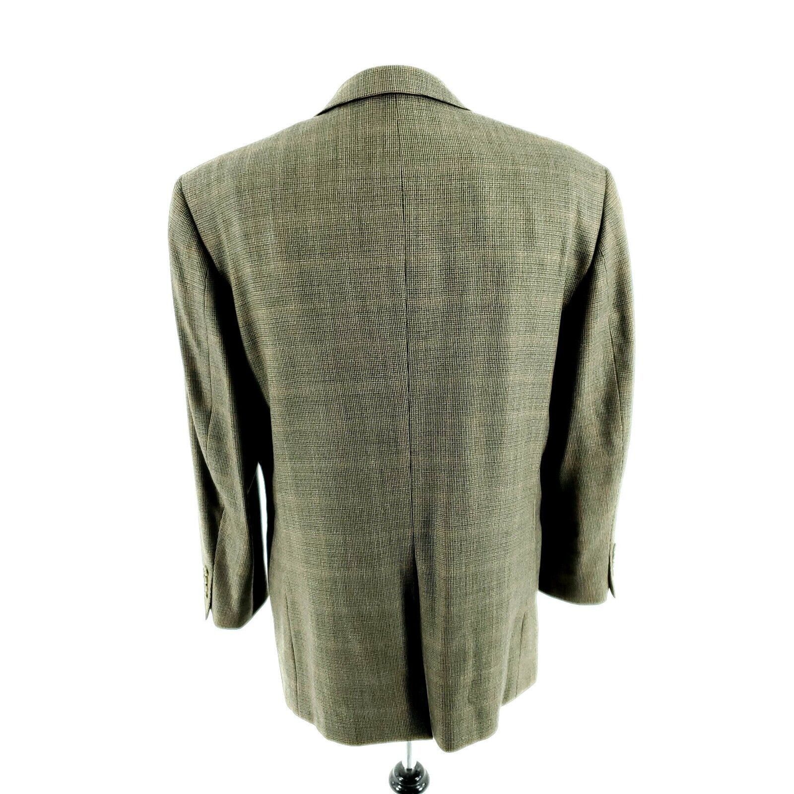 Jos. A. Bank Jos A Bank Tweed Wool 2 Button Sport Coat 44R Green Blue Che Size 44R - 5 Thumbnail