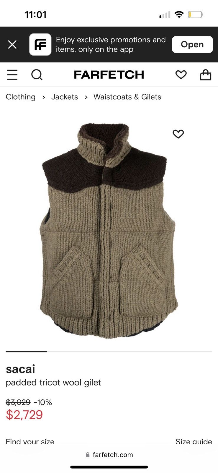Sacai Sacai padded tricot wool gilet Size US M / EU 48-50 / 2 - 5 Thumbnail